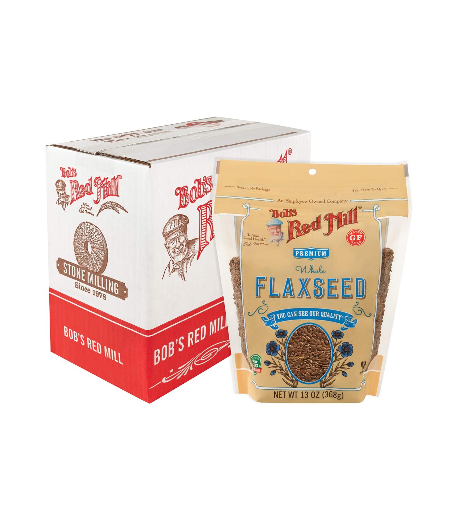 Bob's Red Mill Raw Whole Brown Flaxseed 13oz - Pack of 6 - Buy Online on GoSupps.com