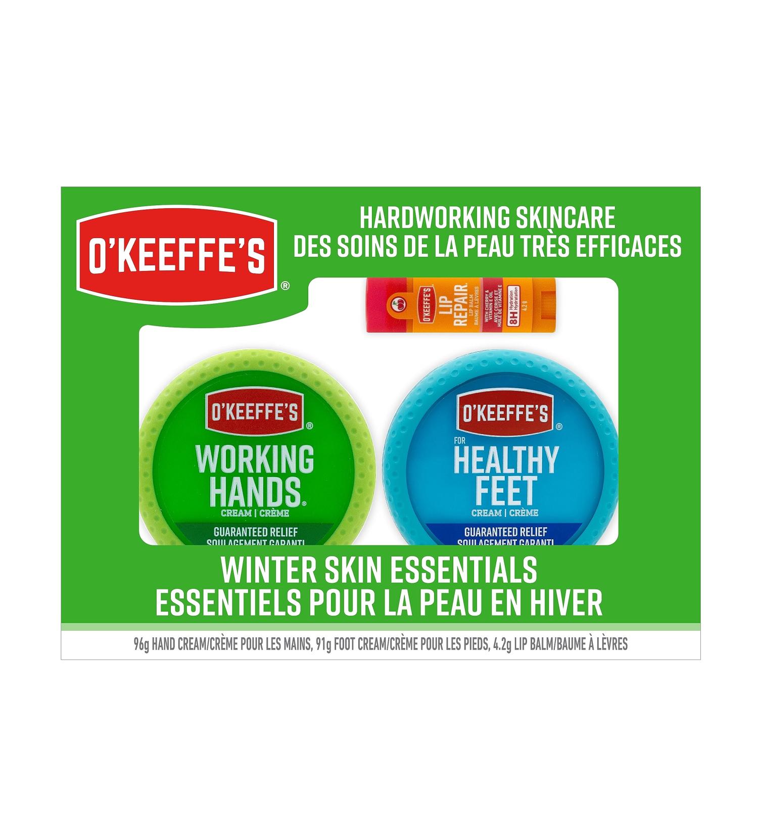 O'Keeffe's Giftbox Including Lip Repair with Cherry and Vitamin E Oil Stick Working Hands Jar and Healthy Feet Jar - Buy Online on GoSupps.com