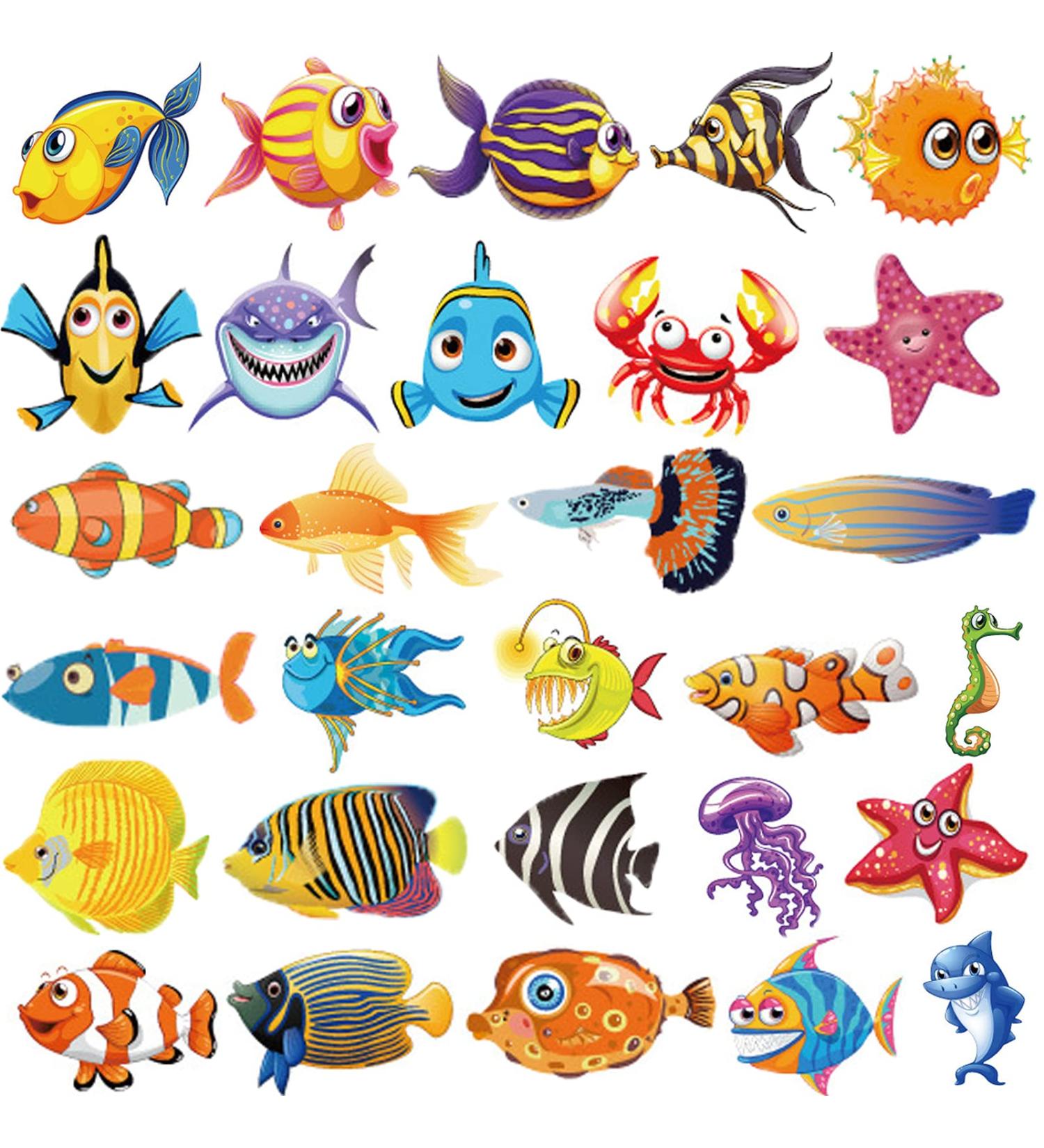 Ooopsiun Ocean Animals Temporary Tattoos - 12 Sheets Kids Fish Birthday Party Decorations - Buy Online on GoSupps.com