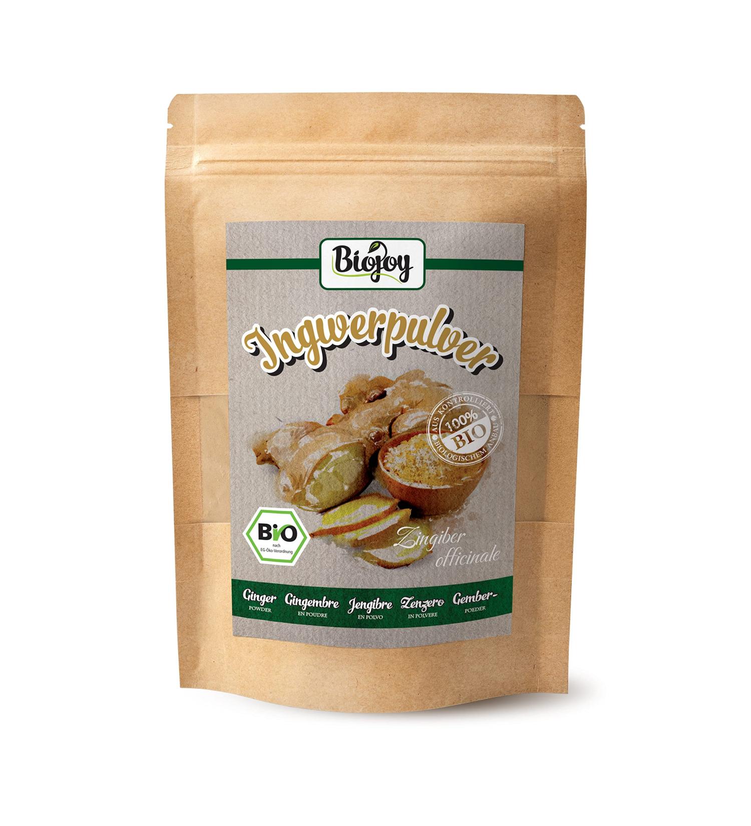 Buy Biojoy ORGANIC Ginger Powder 250g - Ground Ginger Root for Tea | Pure Zingiber Officinale | International Shipping Available - Buy Online on GoSupps.com
