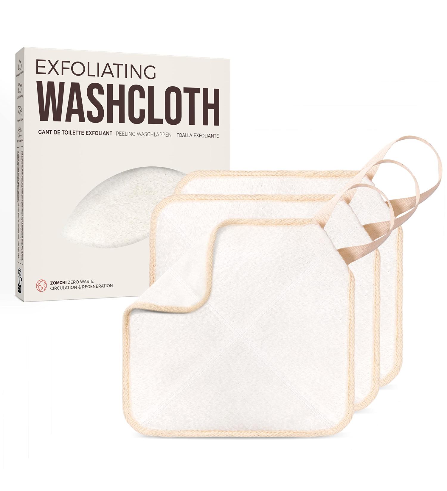 Zomchi 3 Series Pack Peeling Washcloth - Premium Dual-Sided Facial & Body Towels for Men & Women | Soft & Durable Bath Towels (White) - Buy Online on GoSupps.com
