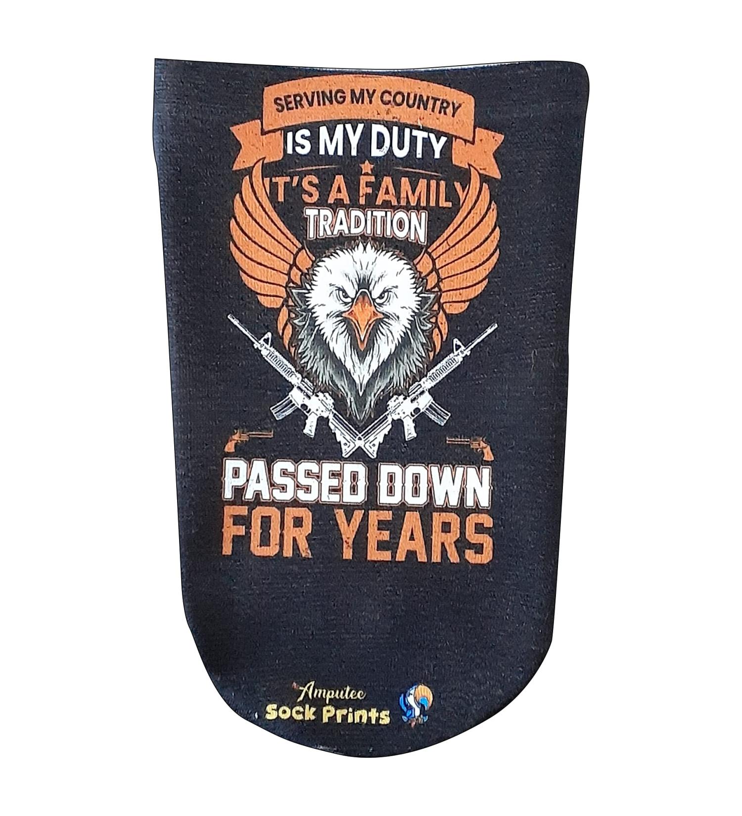 Buy Heal with Appeal Amputee Stump Sock - 3 Ply Serving is My Duty & Family Tradition V1 - International Shipping Available - Buy Online on GoSupps.com