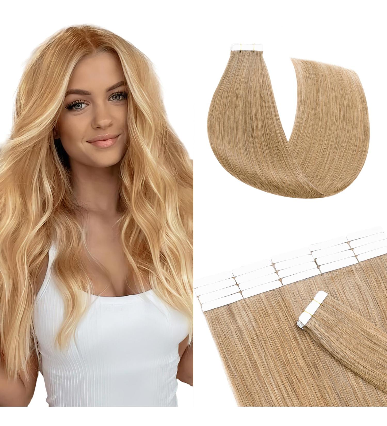 SEGO TAPE Extensions - 20 Tresses 2g/PCs Real Hair Adhesive WEFT - 100% Remy Honey Blond #27 - 30 cm - Buy Online on GoSupps.com