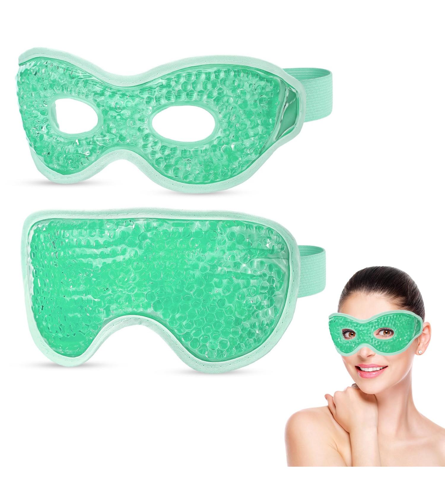Heyu-Lotus Reusable Gel Bead Cooling Eye Mask 2Pcs - Hot Cold Therapy for Puffy Eyes, Dark Circles, Dry Eyes - Relief for Puffy Eyes - Green - Buy Online on GoSupps.com