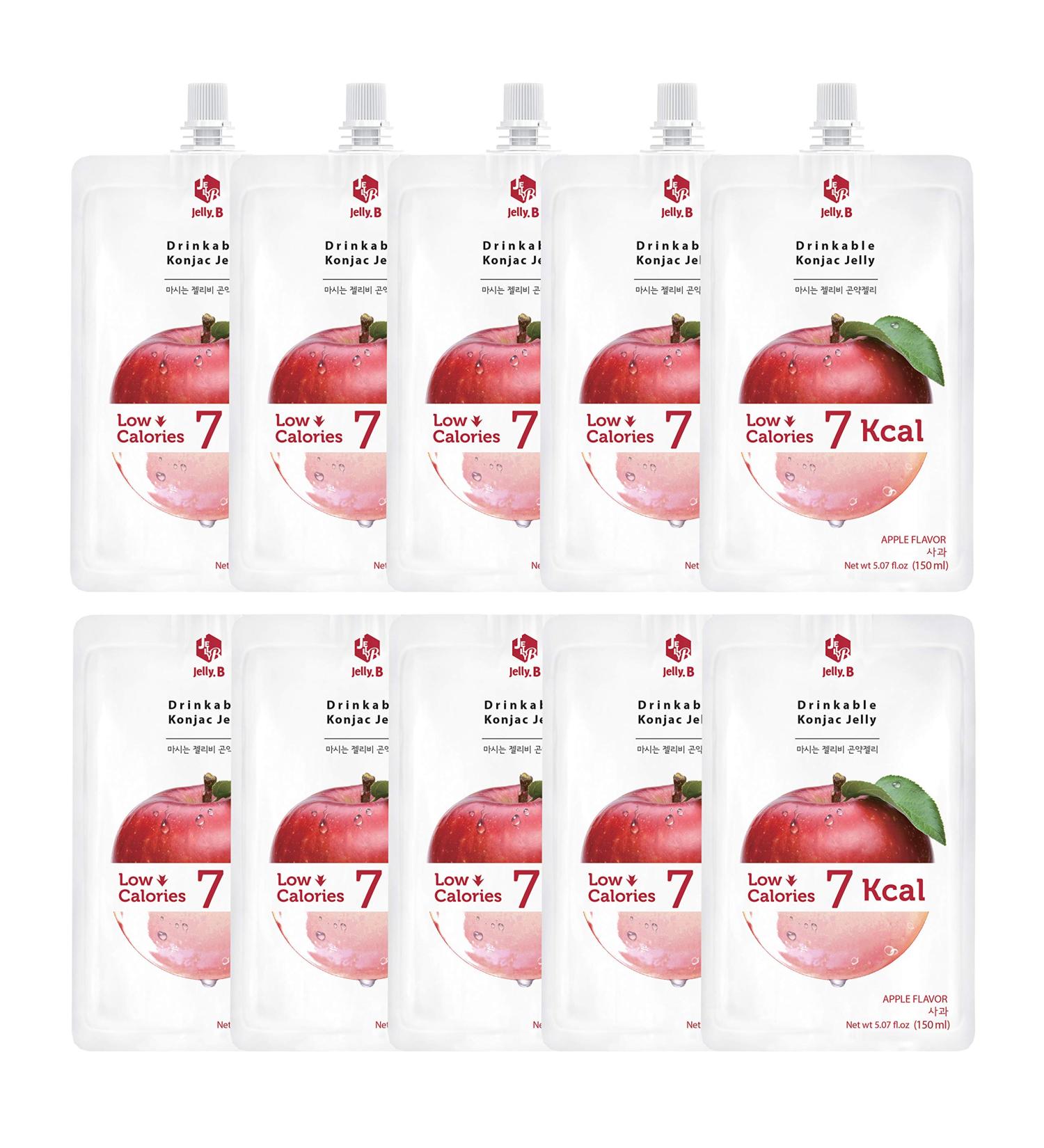 JELLY B Drinkable Konjac Jelly (10 Packs of 150ml) - Healthy and Natural Weight Loss Diet Supplement Foods  0 Gram Sugar  Low Calorie  Only 6 kcal Each Packets  (Apple) - Buy Online on GoSupps.com