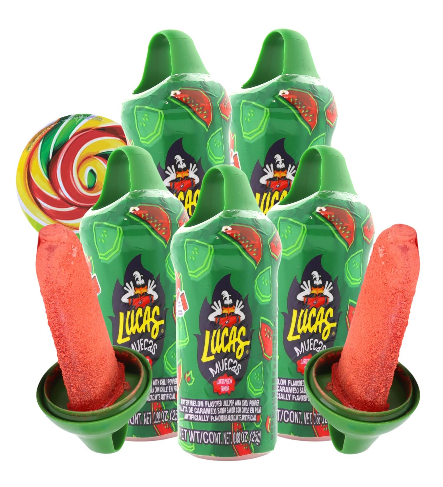 Buy Spicy Watermelon Candy - Mexican Lollipop Rings with Chili Dip | Hot & Sweet Fiesta Snacks (Pack of 5 - Buy Online on GoSupps.com