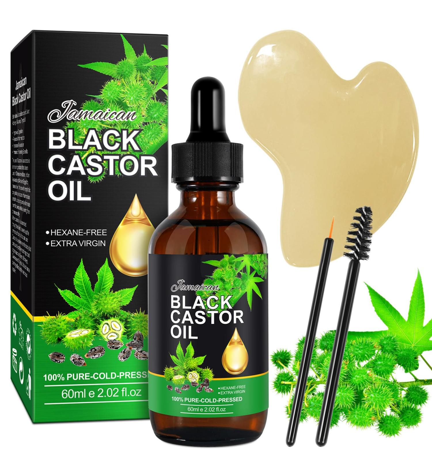 Organic Jamaican Black Castor Oil & Gua Sha Massage Tools Set | 100% Pure Cold Pressed Oil for Body Care & Skin Massage - Buy Online on GoSupps.com