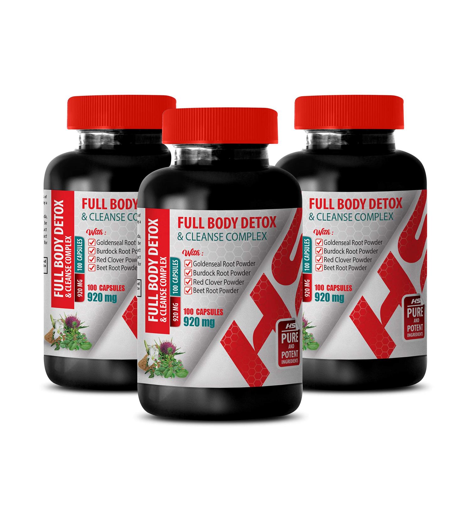 Liver Detox Formula - 920 MG Full Body Cleanse Complex | Burdock Root - 3 Bottles (300 Capsules) - Natural Detox for Optimal Health - Buy Online on GoSupps.com