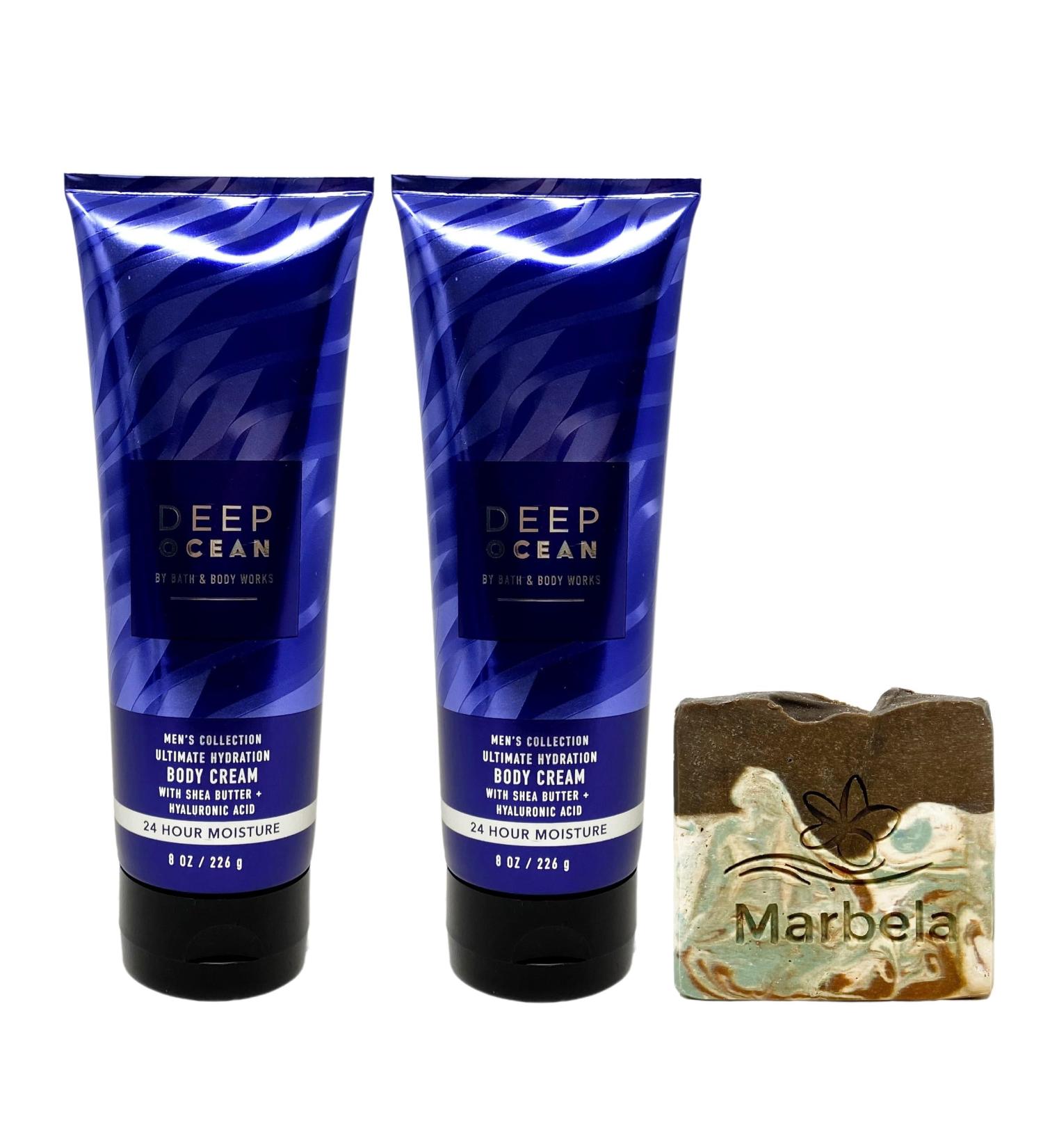 Bath & Body Works Men's Collection Deep Ocean 2 Piece Ultimate Hydration Body Cream Gift Set with a Cabin Spice Bar Soap - Full Size - Buy Online on GoSupps.com