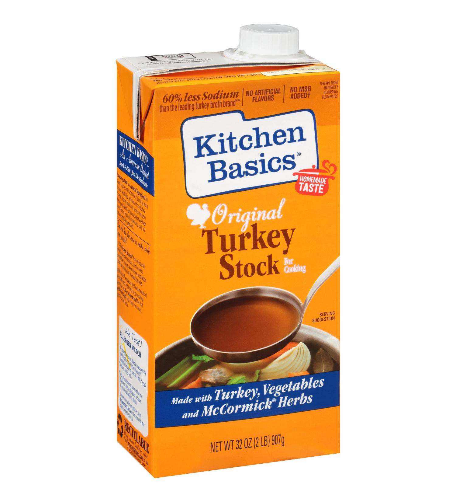Kitchen Basics Original Turkey Stock 32 fl oz - Premium Quality Broth for Delicious Recipes - Buy Online on GoSupps.com