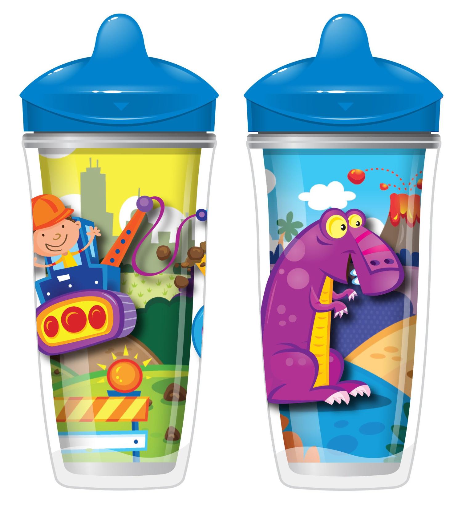 Playtex Sipsters Stage 3 Insulated Spout Sippy Cups for Boys - 9oz (2 Pack) - Buy Online on GoSupps.com