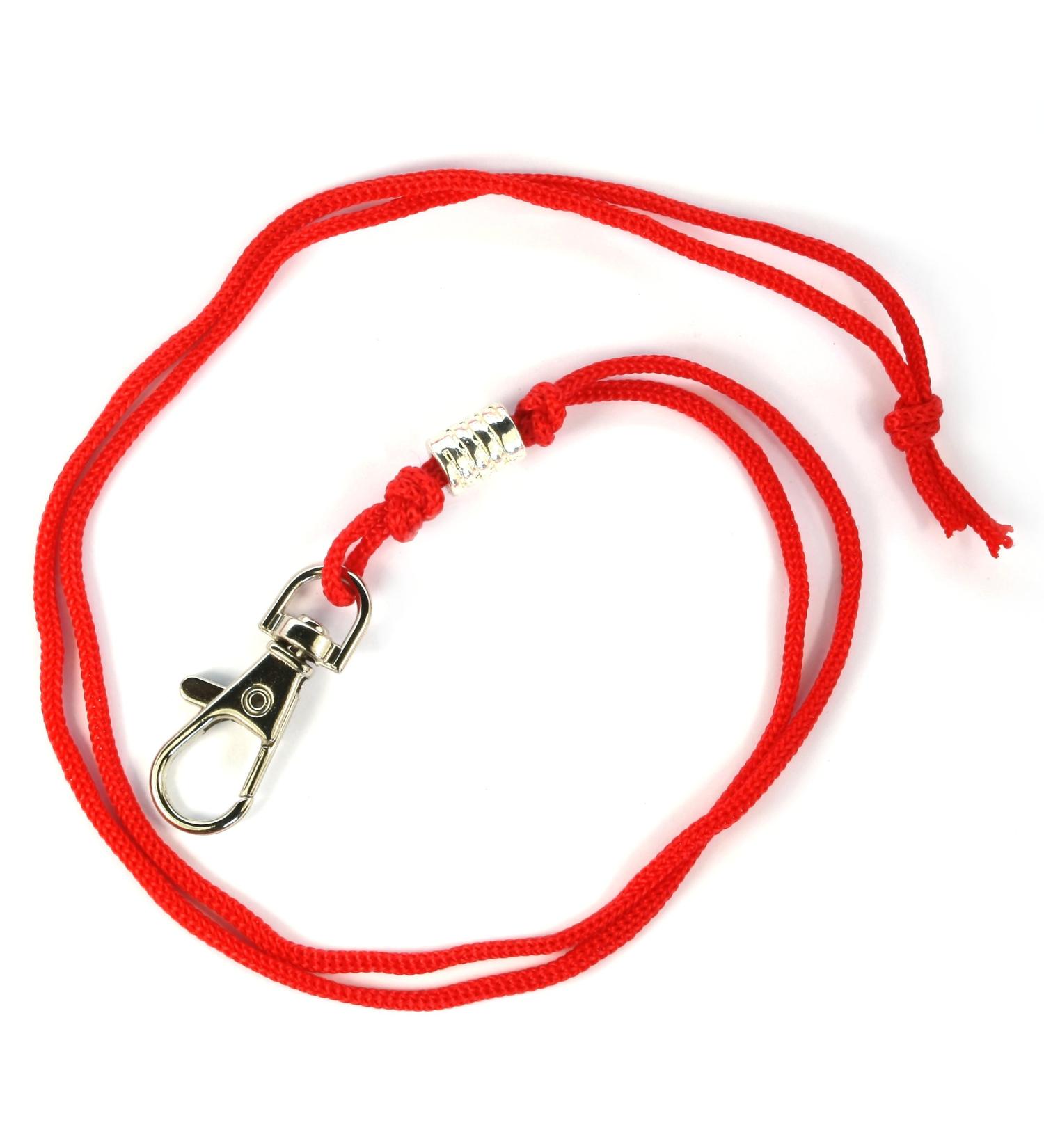 TAMEHO whistle band for dog whistles and other items made of cotton jewelry band with charm - Handmade in Germany - (Red)