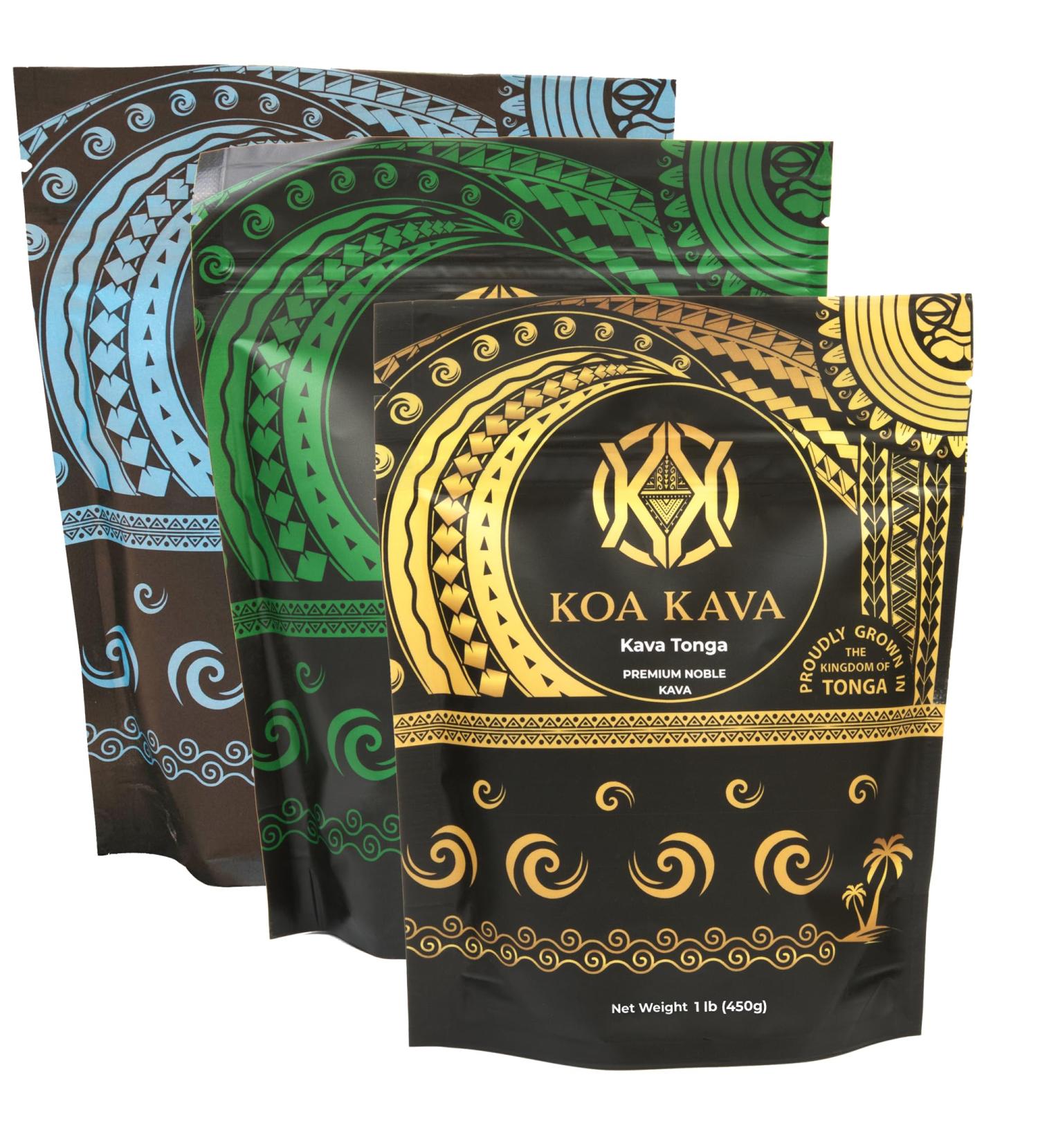 1 Pound Koa Kava Bundle with Premium Tongan Fijian Waka and Vanuatu Waka Kava Root Powder - Buy Online on GoSupps.com