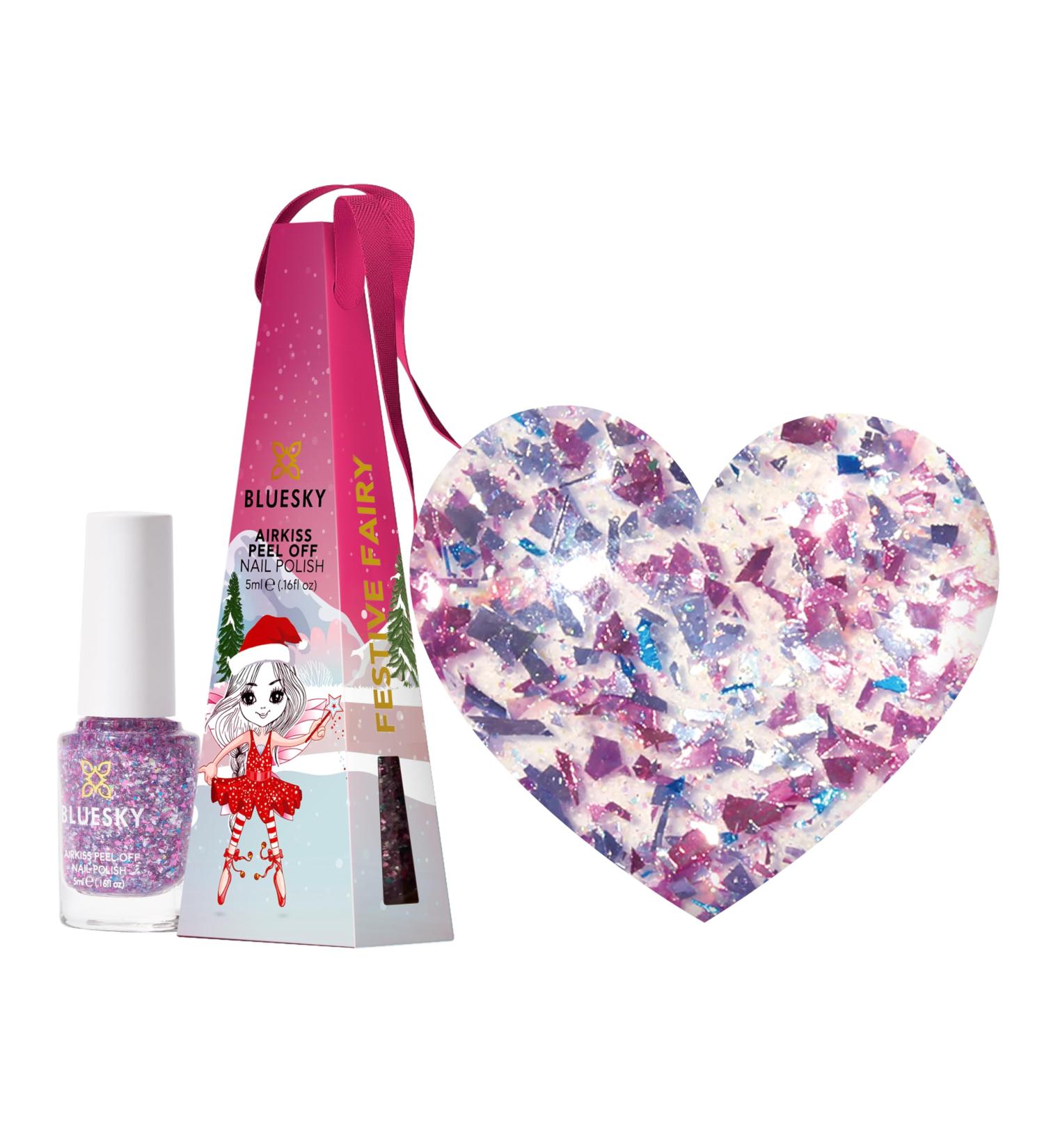 Bluesky Christmas Kids Nail Varnish Bauble - Festive Fairy Pink Glitter | Non-Toxic Water-Based Odour-Free Nail Polish 5ml - Buy Online on GoSupps.com