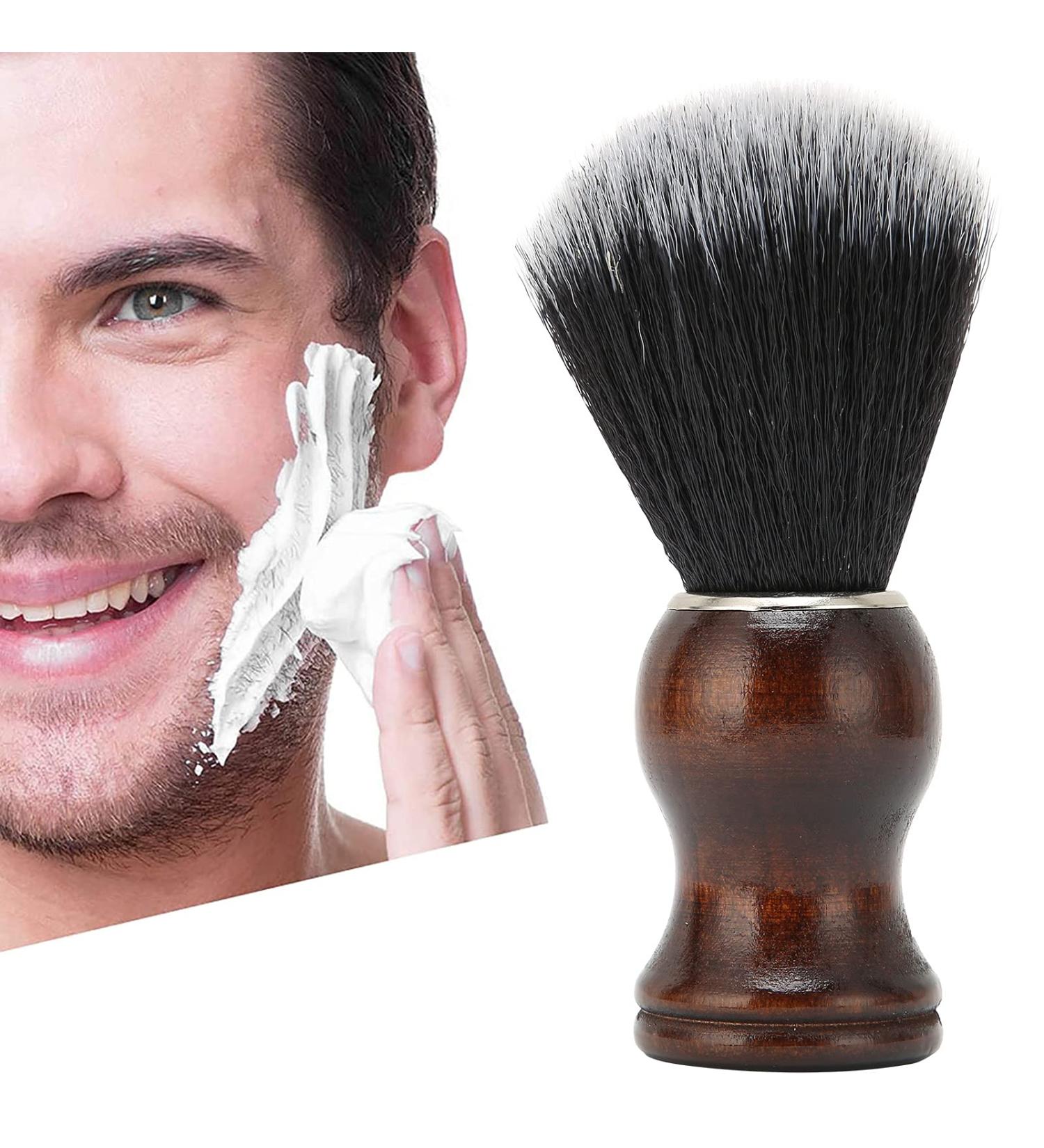 Premium Men's Shaving Brush - Wooden Handle Bart Razor Brush for Comfortable Foam Distribution & Residue Removal - Buy Online on GoSupps.com