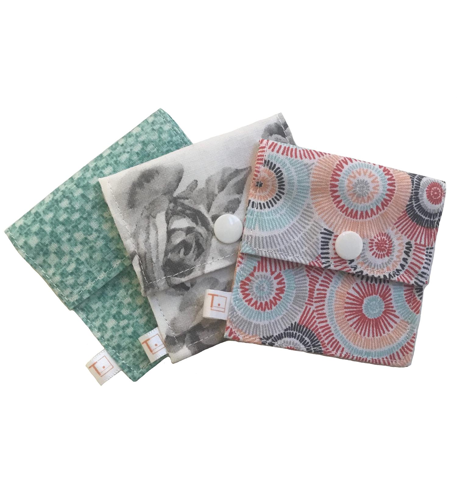 Tubie Pockets Set of 3 - Reusable Feeding Tube Securement Holder in Teal Coral Blue Theme for Infants, Children, Teens, and Adults - Buy Online on GoSupps.com