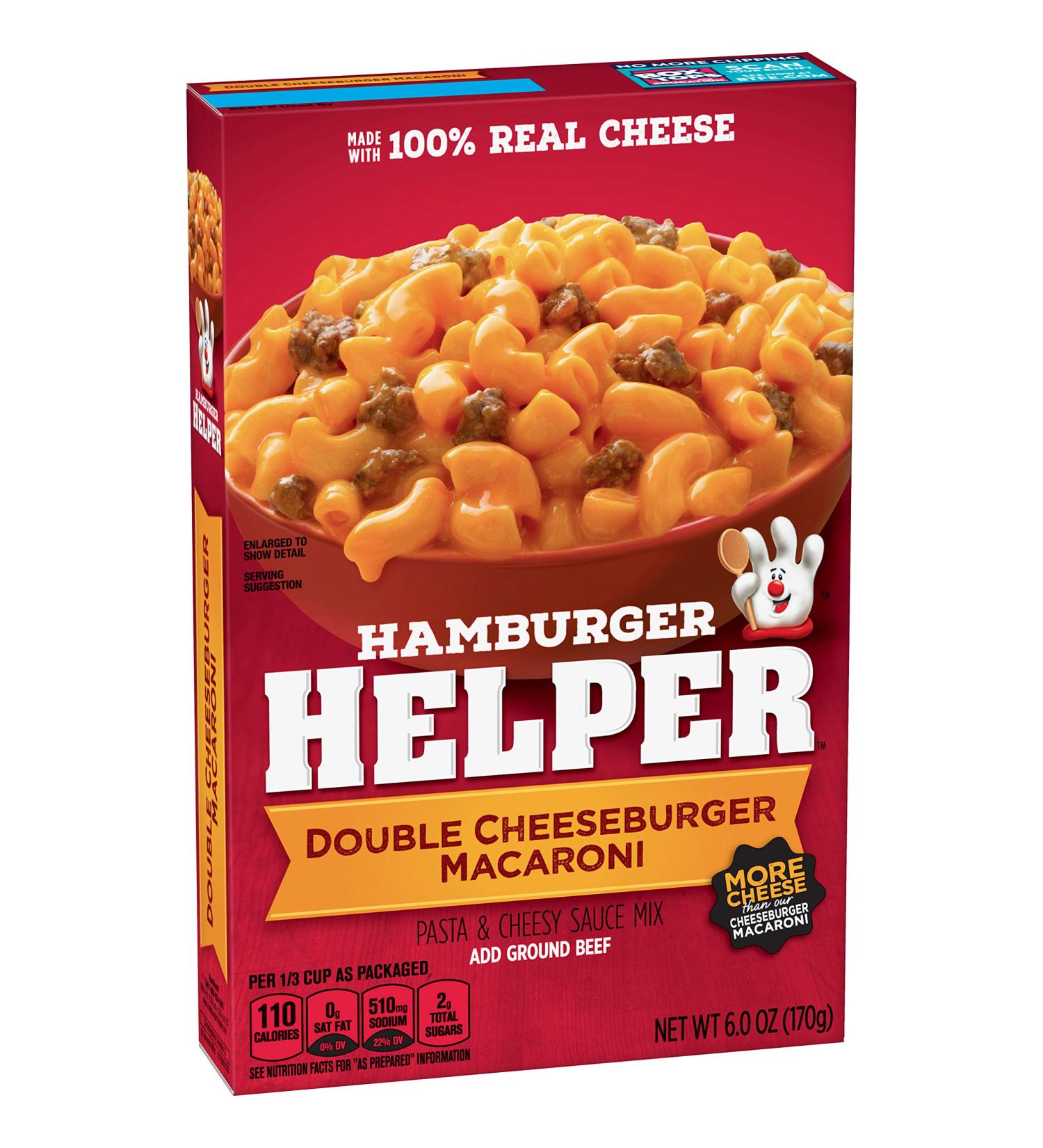 Betty Crocker Hamburger Helper Double Cheeseburger Macaroni 6 oz Delicious & Easy Meal Solution - Buy Online on GoSupps.com