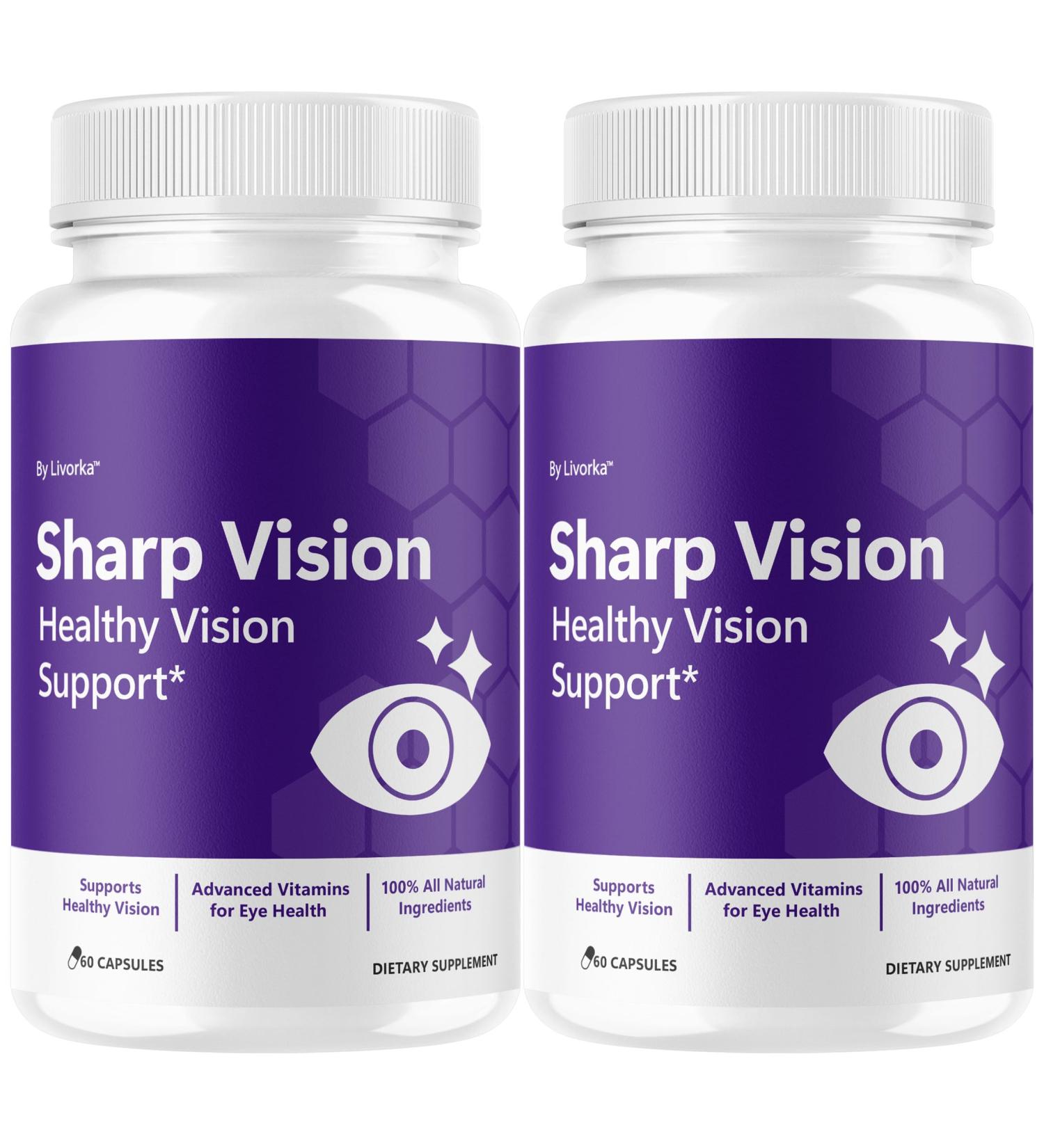 (2 Pack) Sharp Vision Capsules - Official SharpVision Eye Health Support Pills Natural Sharp Vision Advanced Supplement Vitamins for Overall Wellness & Support Health 120 Capsules for 2 Months - Buy Online on GoSupps.com