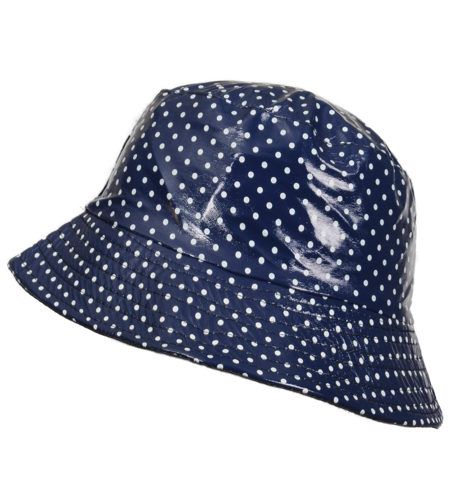 Toutacoo Waterproof Vinyl Bucket Rain Hat 03 - Blue Polka Dot - Buy Online on GoSupps.com