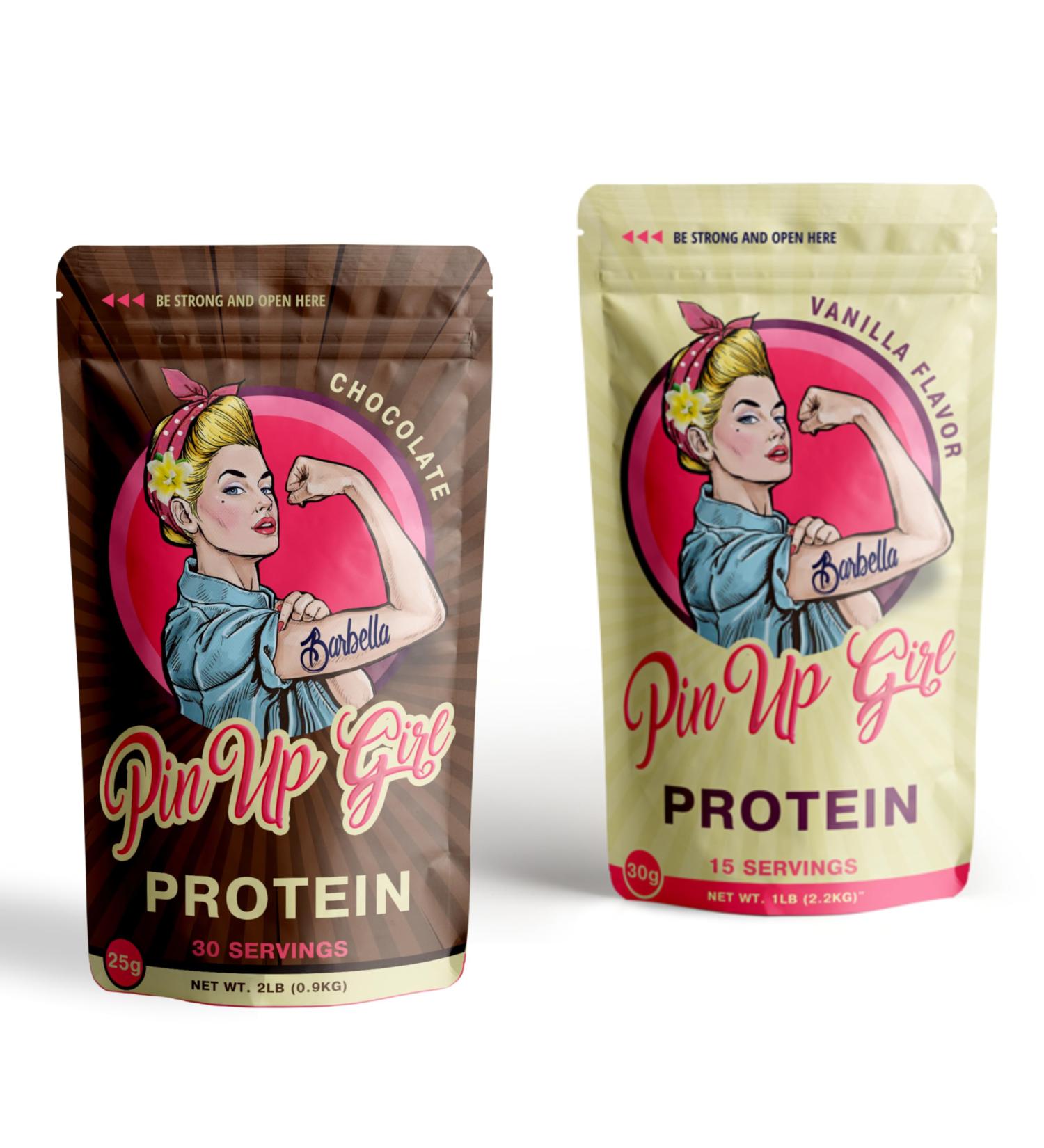 Pin Up Girl Whey Protein Isolate Powder Bundle | 25g Protein Per Serving | Premium Diet-Freindly Formula for Women | Low Carb Fat Free No Added Sugar | Vanilla & Chocolate - Buy Online on GoSupps.com