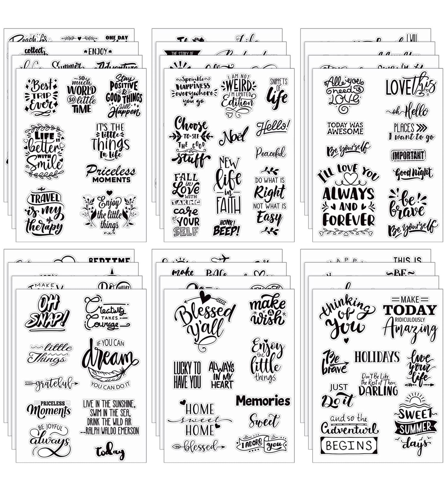 546 Pcs 24 Sheets Vintage Words Stickers for Journaling Nice Words Sentences Stickers Inspirational Scrapbook Stickers Waterproof Aesthetic Stickers for Journaling Water Bottles Laptop (Vivid Style) - Buy Online on GoSupps.com