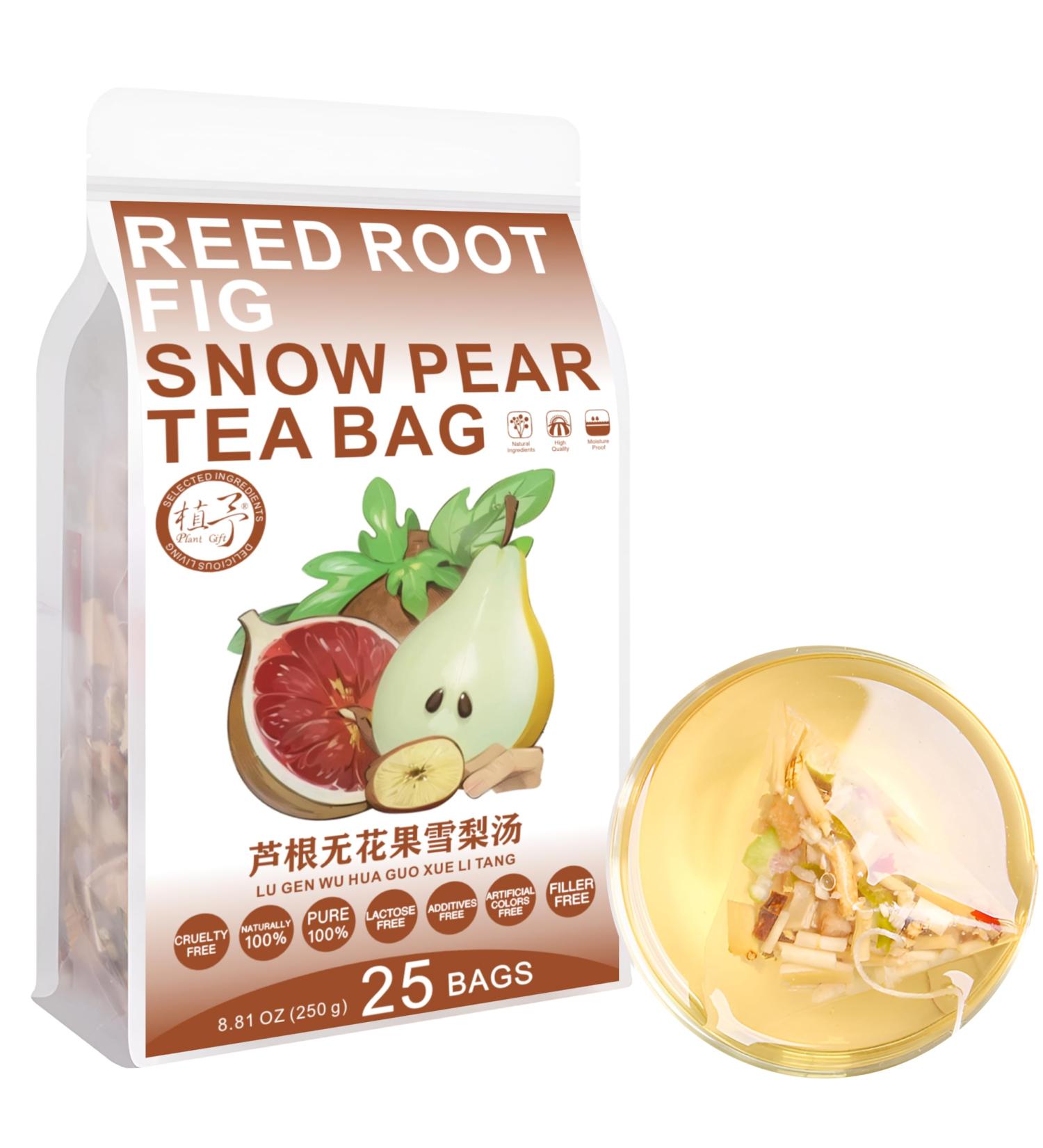 100% Pure Natural Herbal Tea Reed Root Fig Snow Pear Soup Tea Bag 250g/8.81oz (10g*25bags) Racine de citronnelle figue sans caf ine sans additifs sans OGM - Buy Online on GoSupps.com