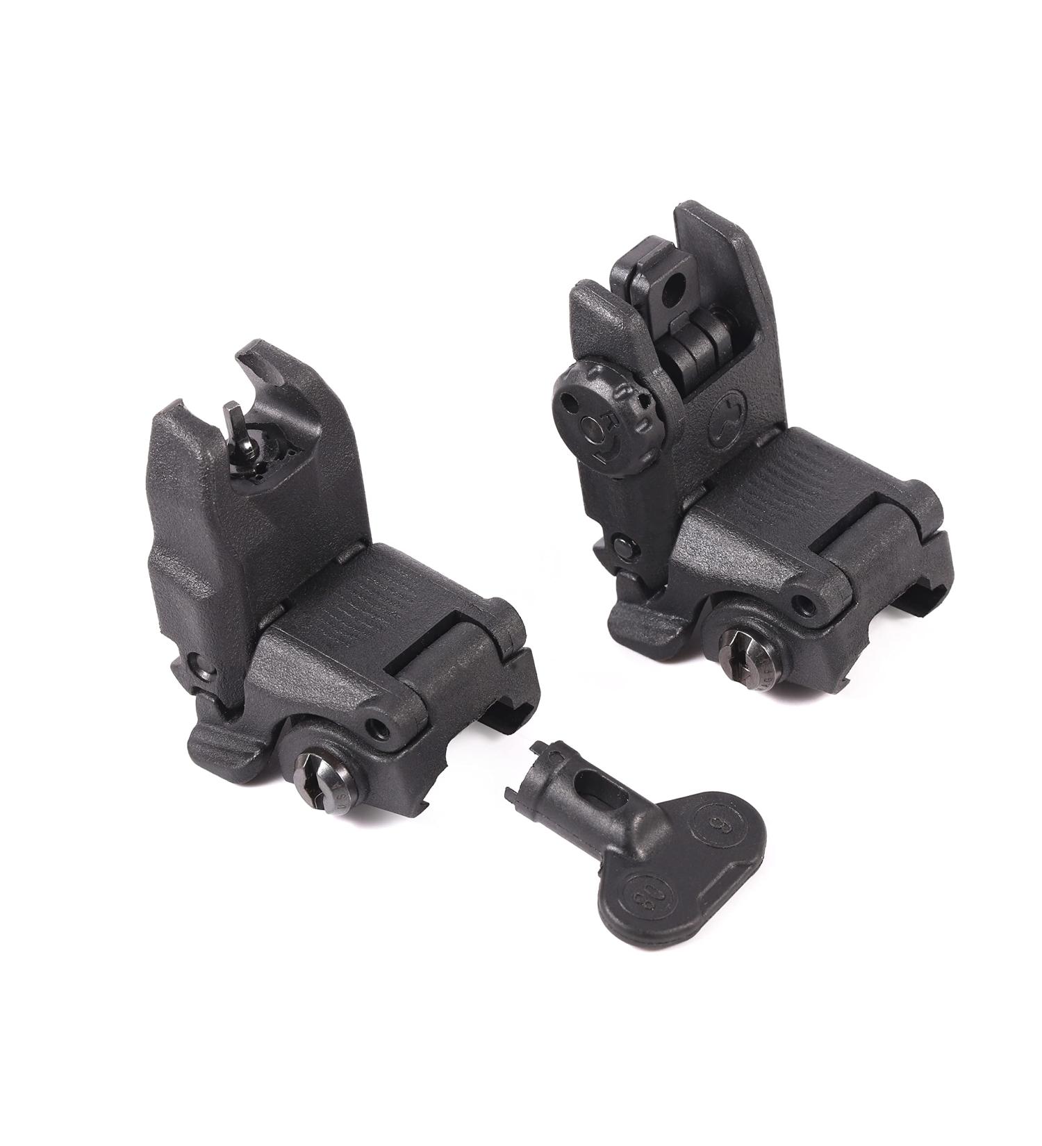 Levien Gen II MB-US Front & Rear Flip Up Sight - Black | Picatinny/Weaver Rail Mount - Buy Online on GoSupps.com