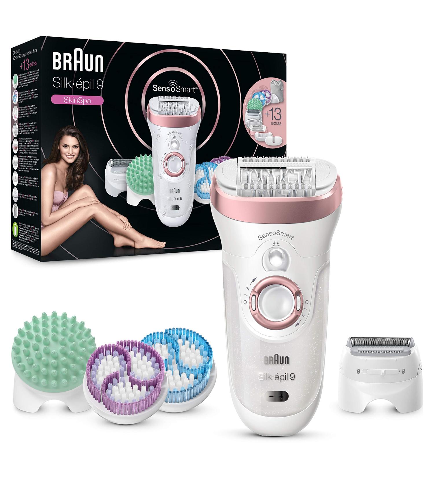 Buy Braun Silk- pil 9 SkinSpa Set - Women's Epilator & Hair Remover Wet & Dry 13 Accessories | Best Price Worldwide - Buy Online on GoSupps.com