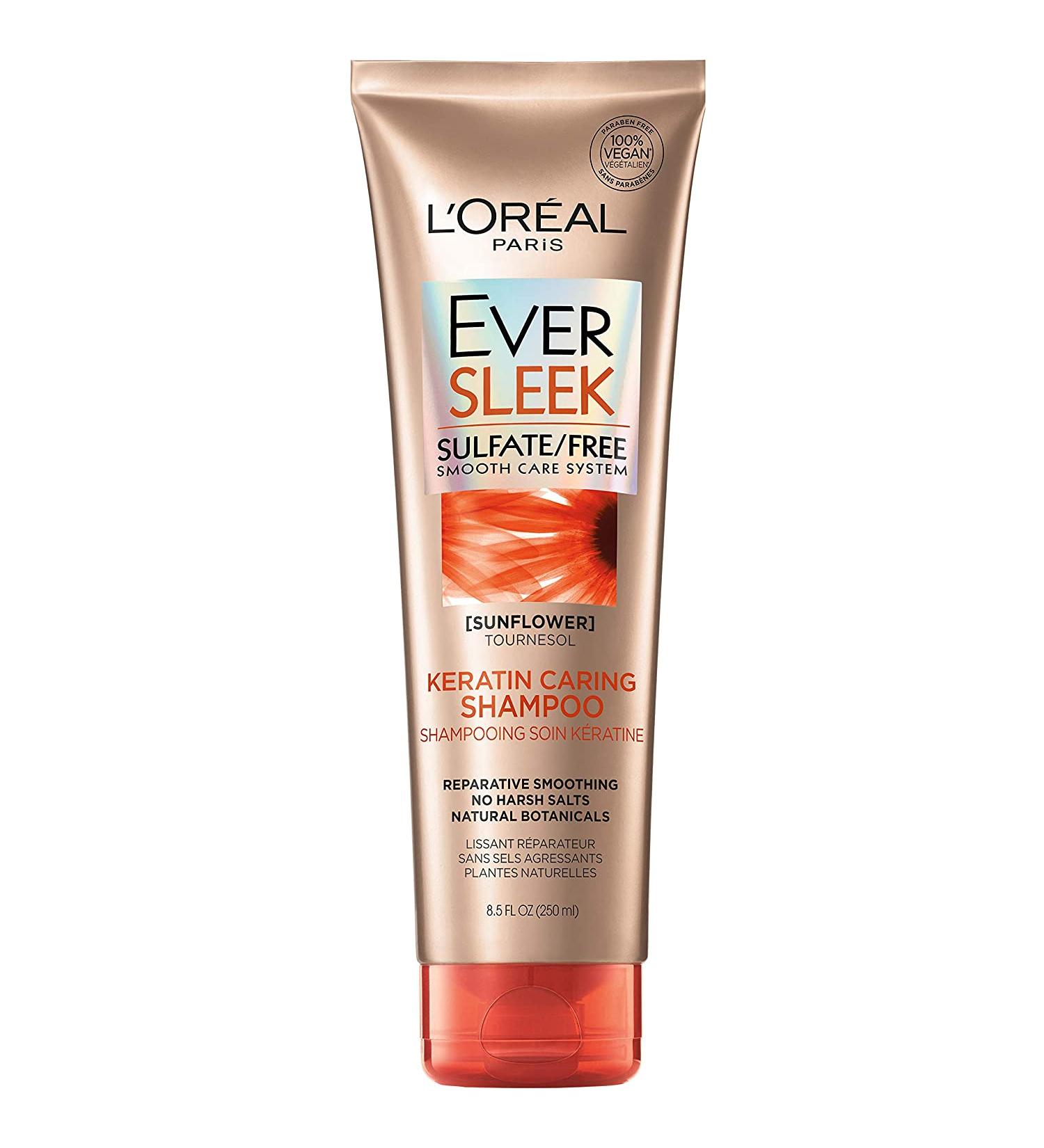 L'Oreal EverSleek Sulfate-Free Keratin Shampoo with Sunflower Oil - 8.5 oz - Buy Online on GoSupps.com