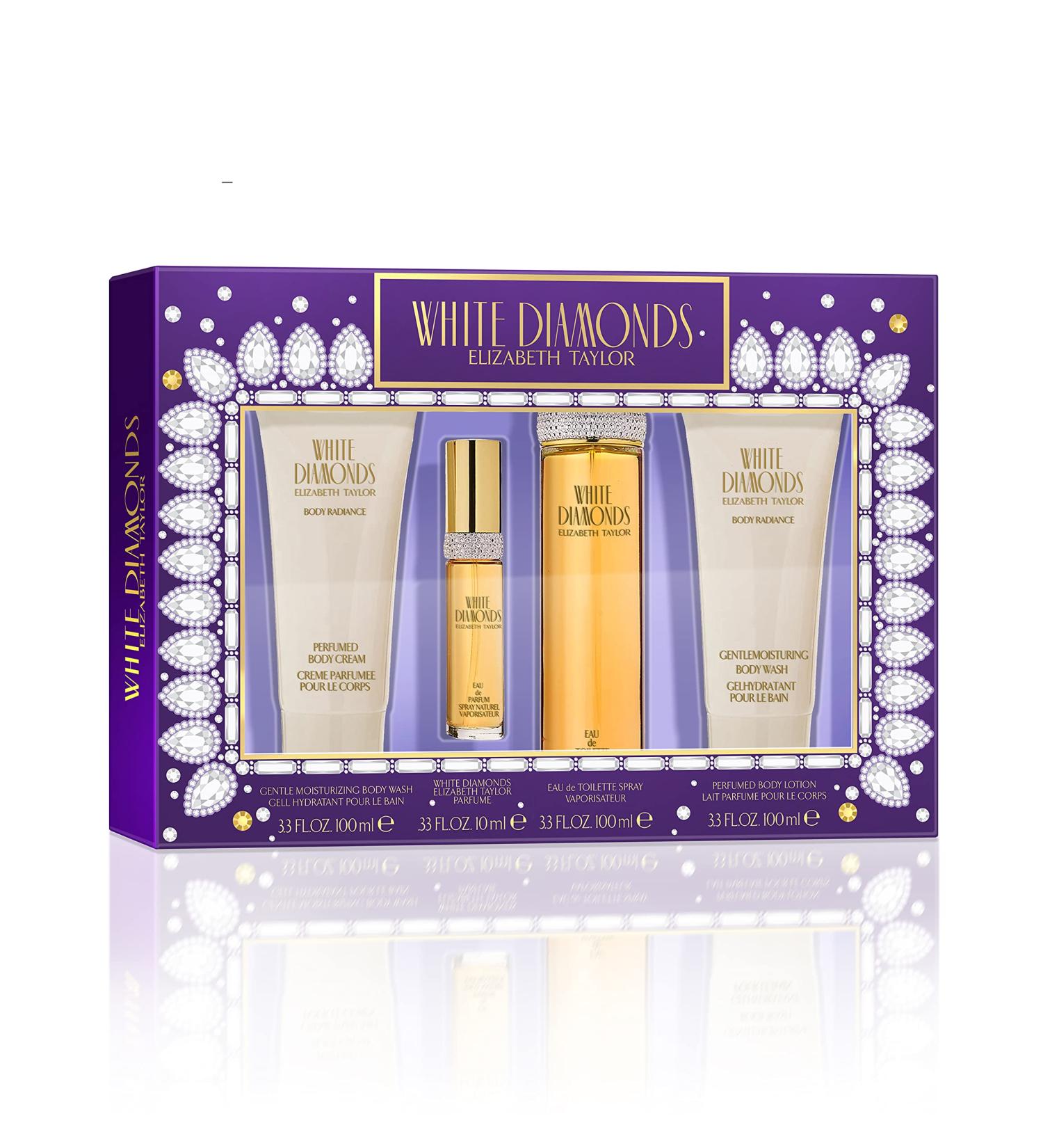 Elizabeth Taylor White Diamonds for Women Fragrance 4 Piece Gift Set 3.3 fl. oz