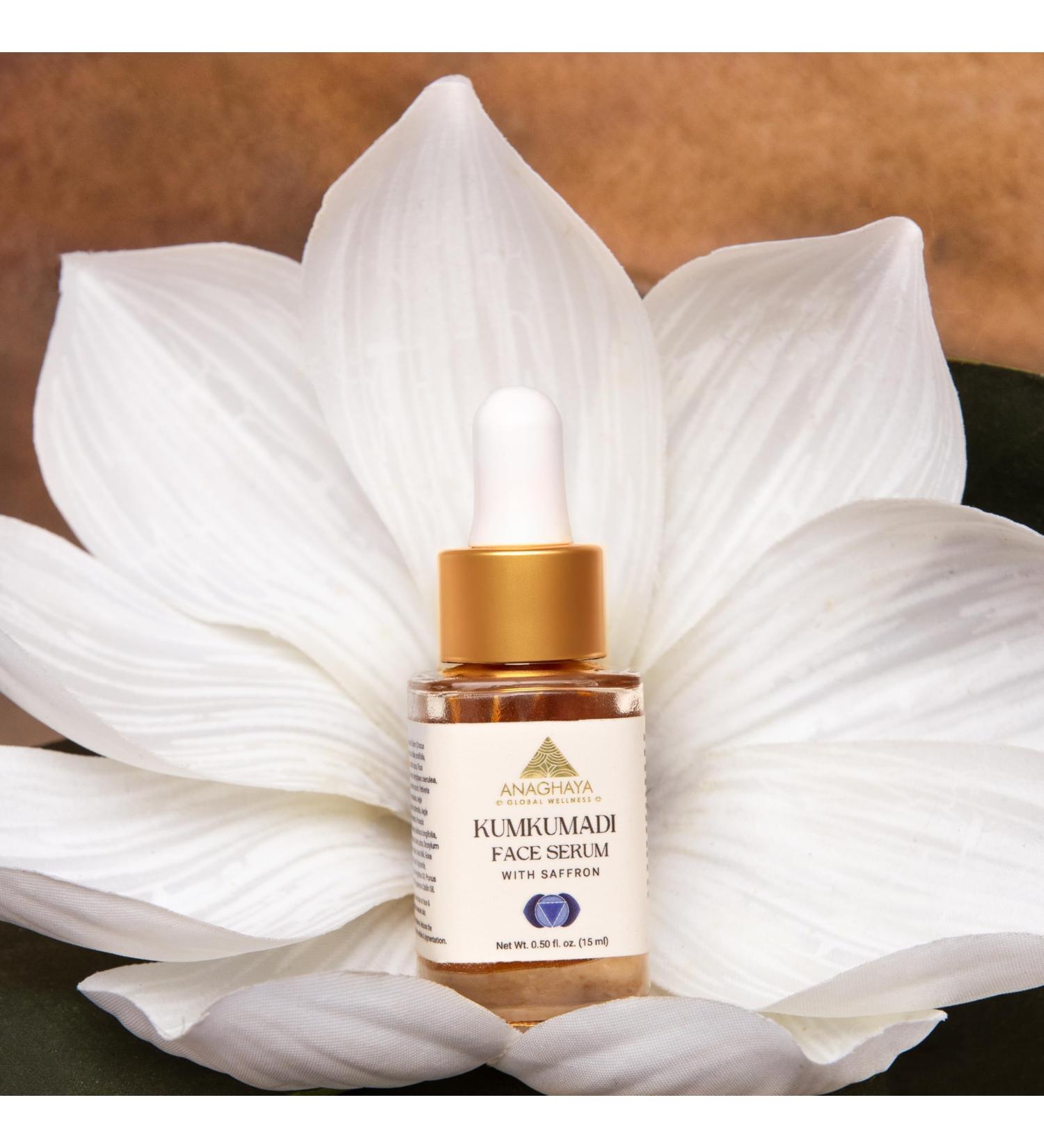 Kumkumadi Oil - Ayurveda Face Serum with Saffron & Sandalwood for Glowing Skin Helps Reduce Fine Lines & Spots Fast-Absorbing & Lightweight Saffron Facial Moisturizer- 0.50 Fl Oz/15ML - Buy Online on GoSupps.com