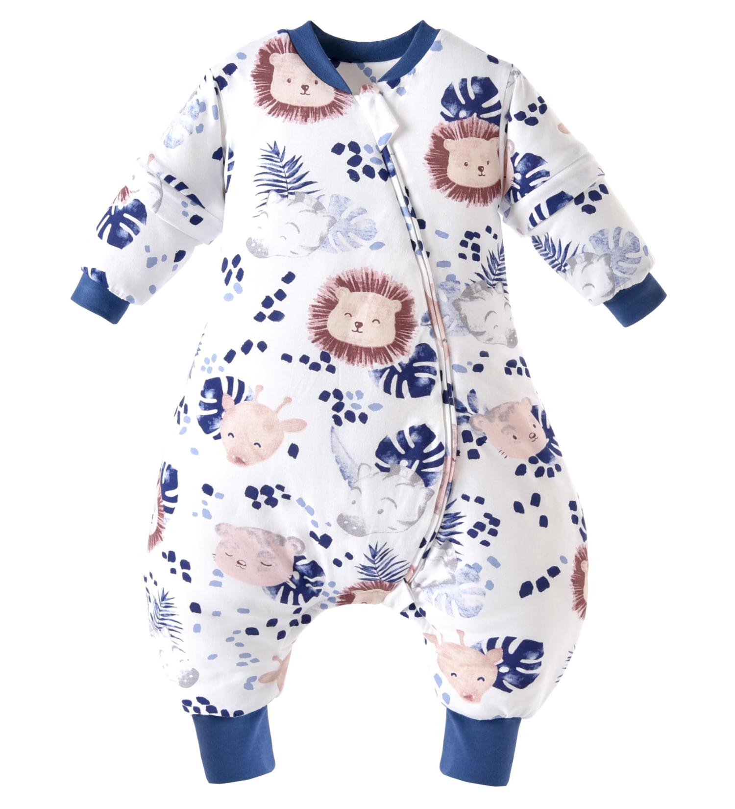 Chilsuessy Jungle Lion Toddler Sleeping Bag with Feet - 2.5 Tog, Removable Sleeves - Winter Sleep Sack for Babies 4-5 Years - Buy Online on GoSupps.com