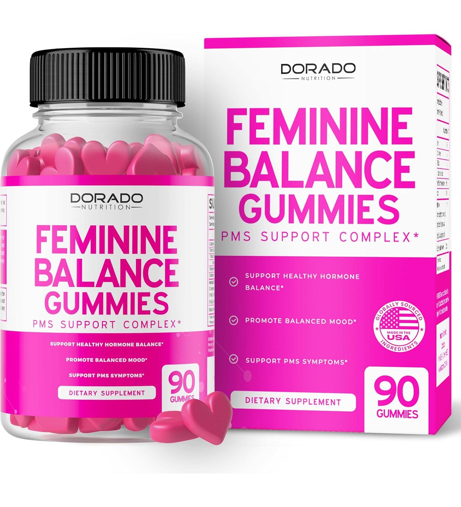 Hormone Balance Gummies for Women | PMS Relief & Natural Support - 90 Gummies with Cranberry Dong Quai & Chasteberry - Buy Online on GoSupps.com
