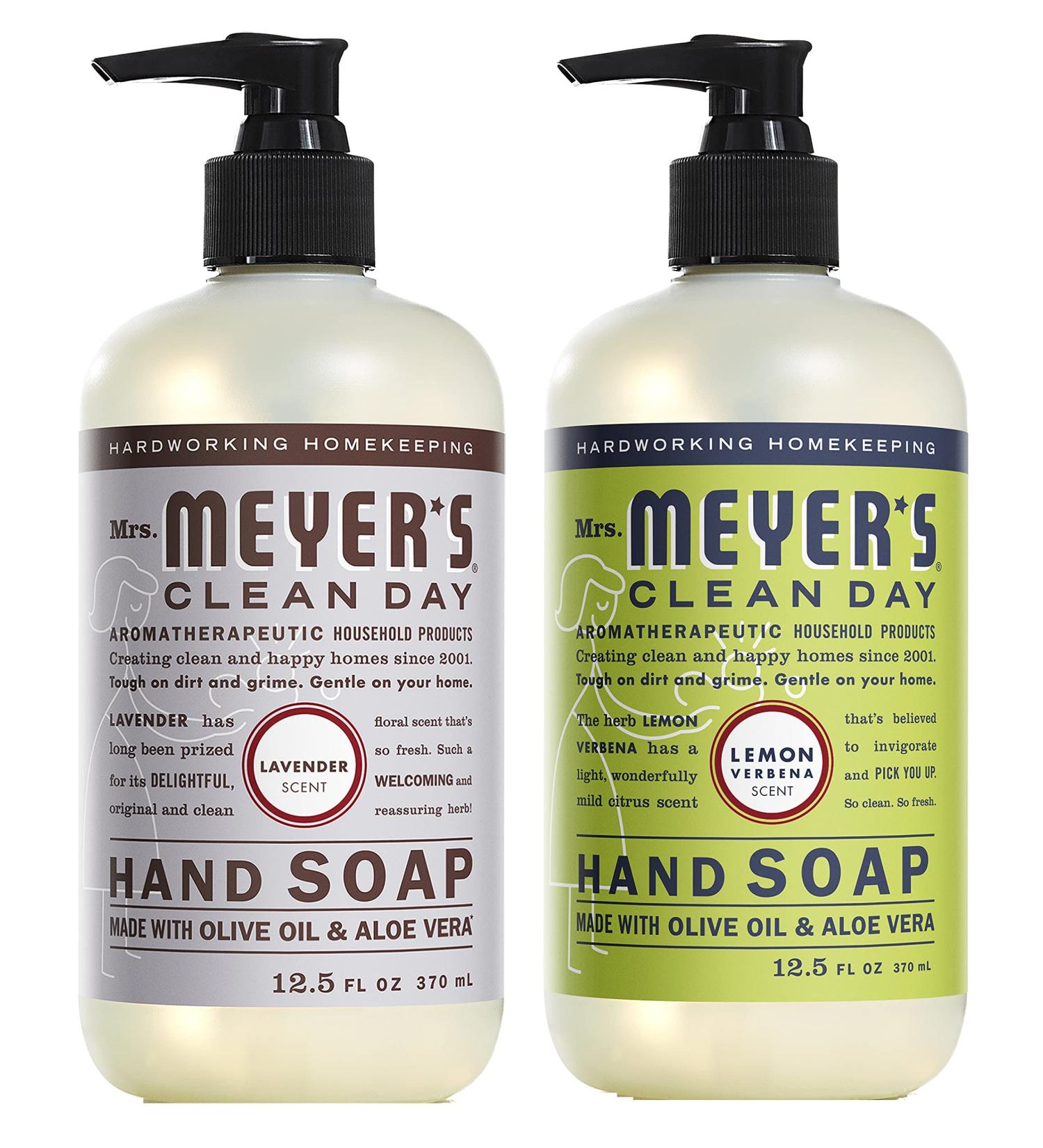 Mrs. Meyer's Clean Day Liquid Hand Soap Variety Pack - Lavender & Lemon Verbena Scents 12.5 fl oz (2 CT) - Buy Online on GoSupps.com