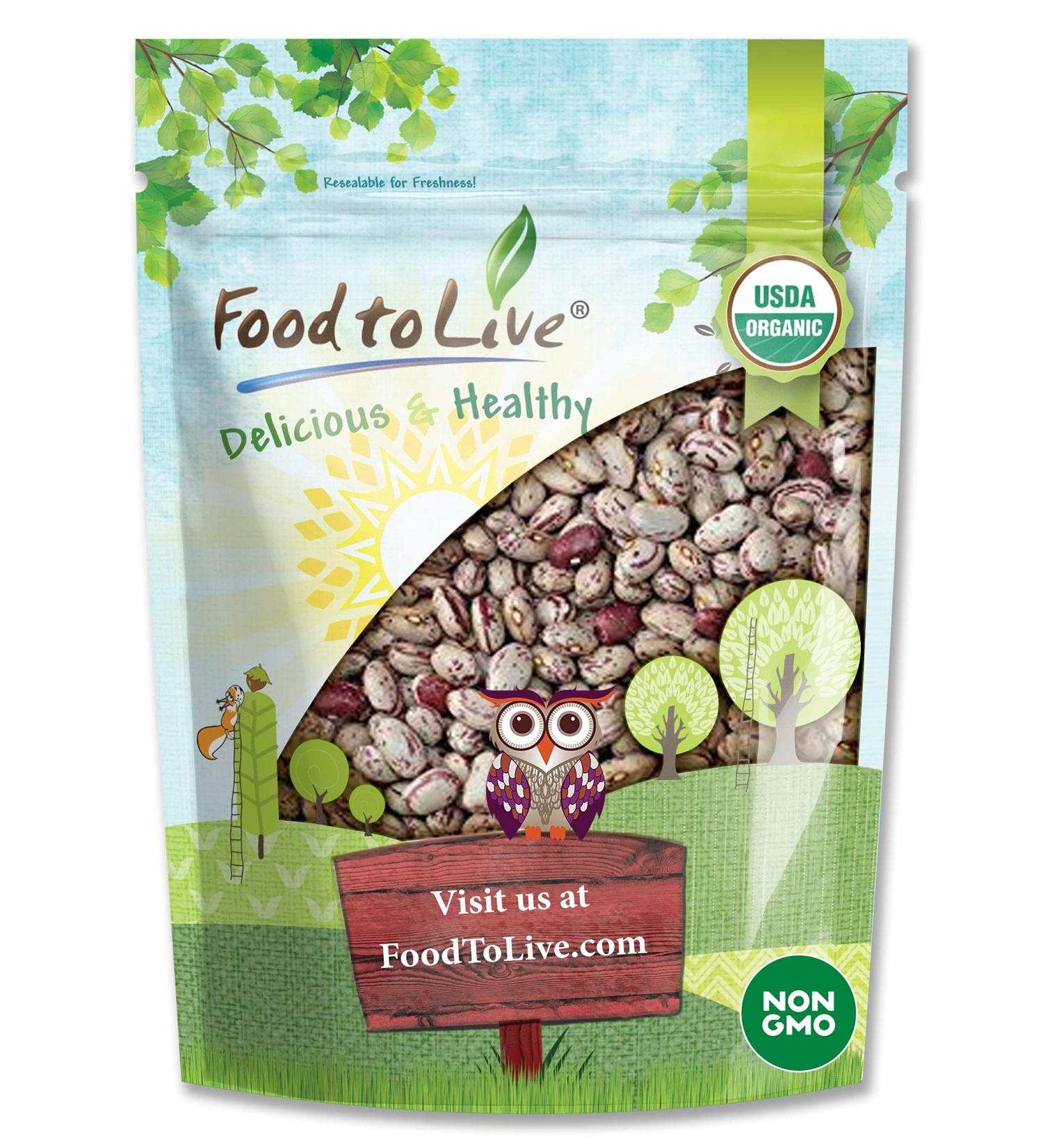 Organic Cranberry Beans  3 Pounds  Non-GMO  Dried Borlotti Beans (Romano Beans)  Sproutable  Vegan  Kosher  Bulk. High in Folate  Fiber  Protein. Product of the USA. Perfect for Stews  Soup  Salads. 3 Pound (Pack of 1) - Buy Online on GoSupps.com