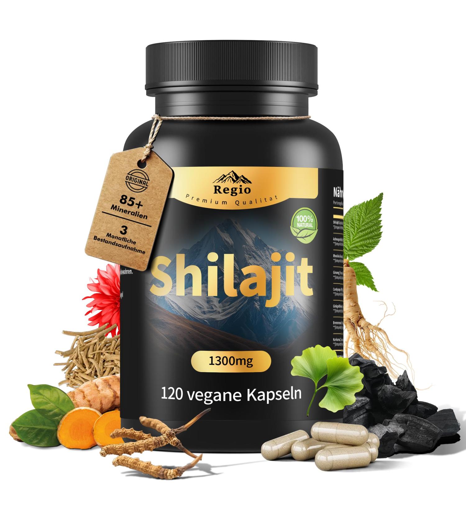 Region Original Shilajit capsules natural Himalayan organic resin extract 100 pure Shilajit as a nutritional supplement for energy vitality wellbeing Born in Europe 1300mg 120 tablets 1 piece 1er Pack - Buy Online on GoSupps.com