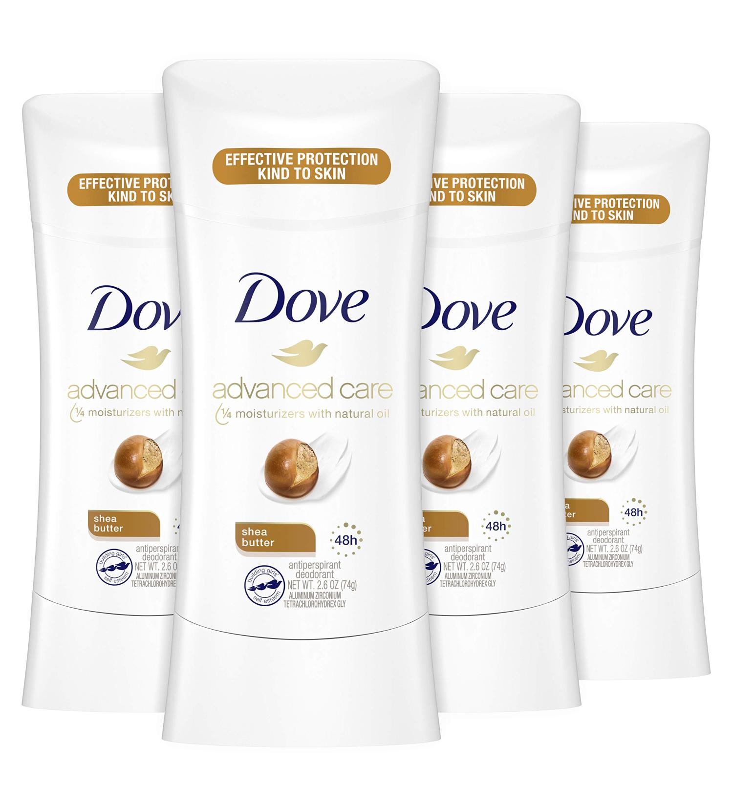 Dove Shea Butter Deodorant Stick for Women - 48 Hr Protection - 4-Pack 2.6 oz - Buy Online on GoSupps.com