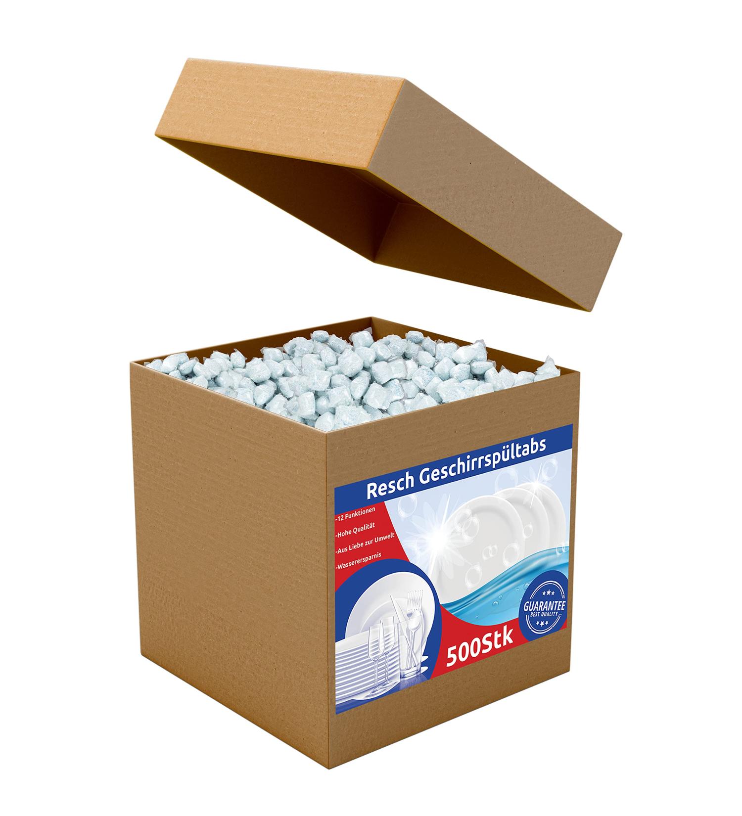 Resch Cleanix Plastic-Free Dishwasher Tabs - 500 Count | Phosphate-Free Water-Soluble Film | Eco-Friendly Cleaning Solution - Buy Online on GoSupps.com