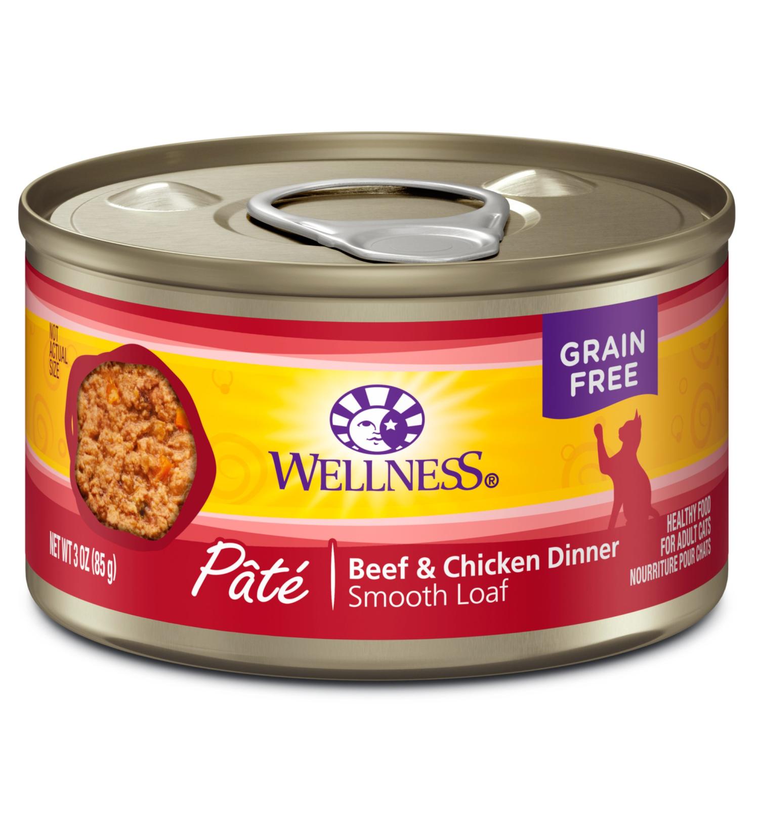 Wellness Complete Health Grain-Free Wet Cat Food - Beef & Chicken, Natural Ingredients, Made in USA, 3oz (24 Pack) - Buy Online on GoSupps.com