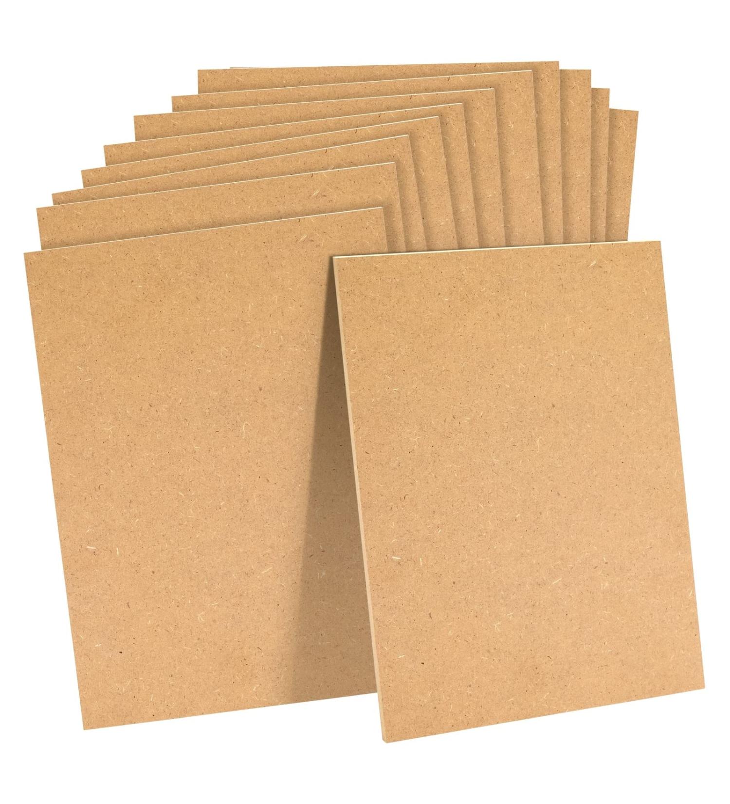 0.25 Thick MDF Chipboard Sheets for Painting, Arts and Crafts - 9x12 inches, 12 Pack - Buy Online on GoSupps.com