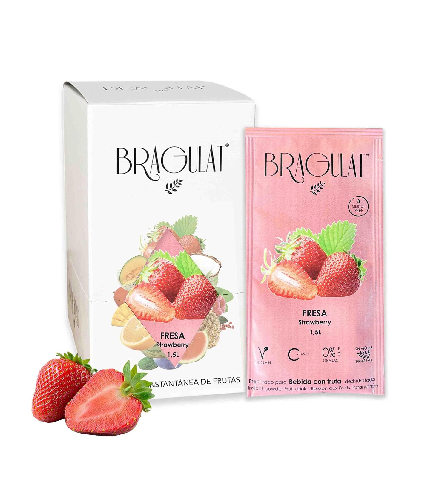 BRAGULAT | Concentrated Fruit Juice | Instant Drinks & Soft Drinks | Sugar Free & Vitamin C | Strawberry Flavored Water | 15 Envelopes - Buy Online on GoSupps.com