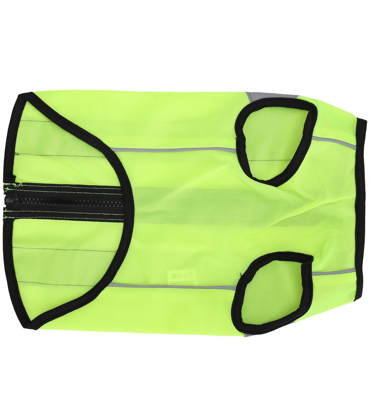 Reflective Dog Vest Safety Jacket for Night Use | Bright Green Zippered Warning Clothing for Pets - Buy Online on GoSupps.com
