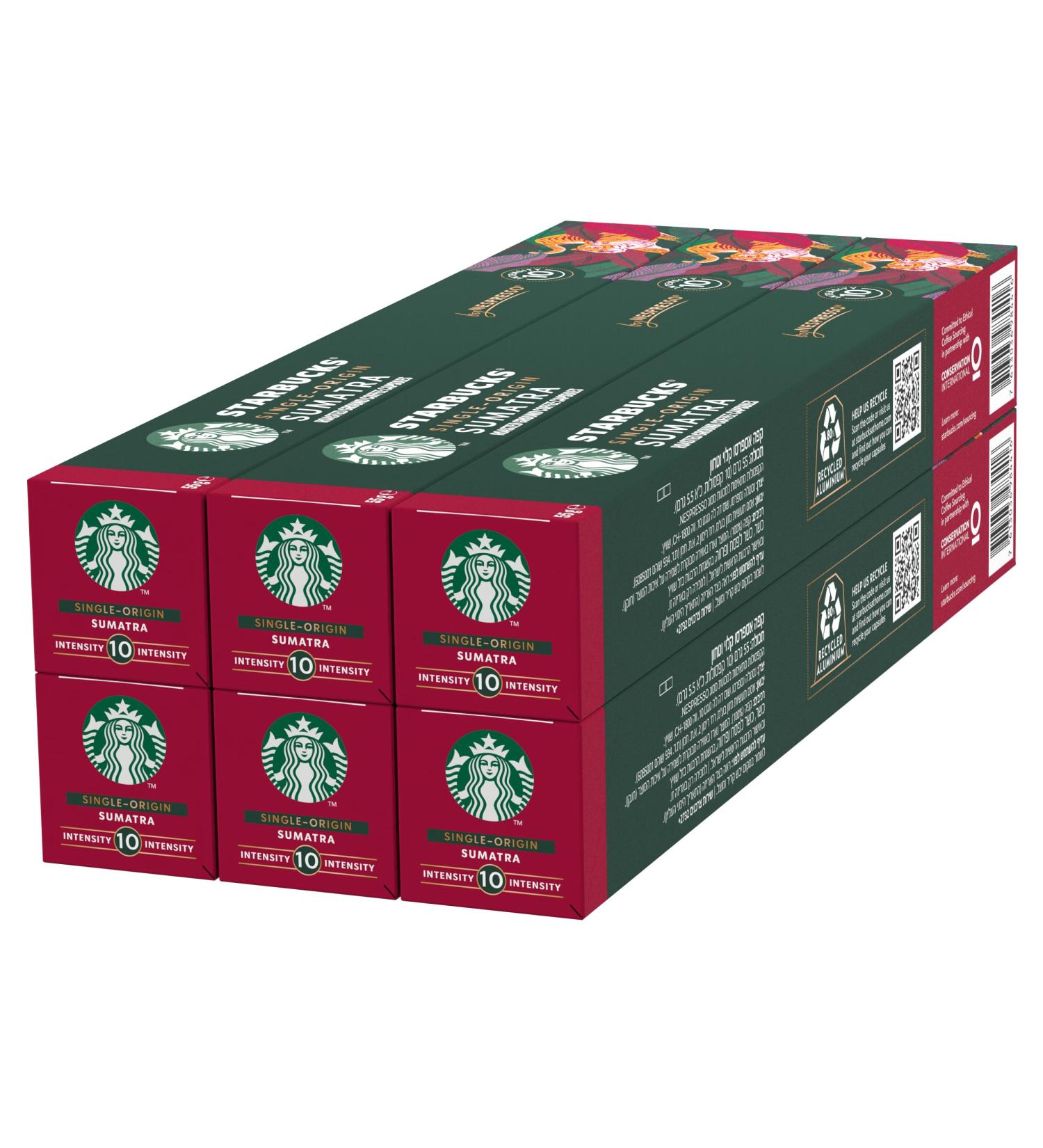 STARBUCKS Single-Origin Sumatra by Nespresso Torr faction Brune Capsules de Caf 6 x 10 (60 Capsules) - Buy Online on GoSupps.com