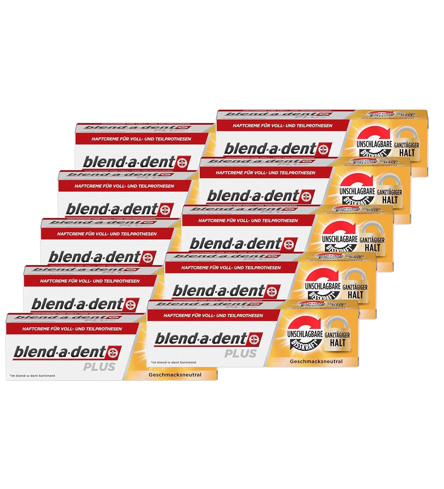 Buy 10x 40g Blend-a-Dent PLUS Premium Tasteless Adhesive Cream - Duokraft | International Shipping Available - Buy Online on GoSupps.com