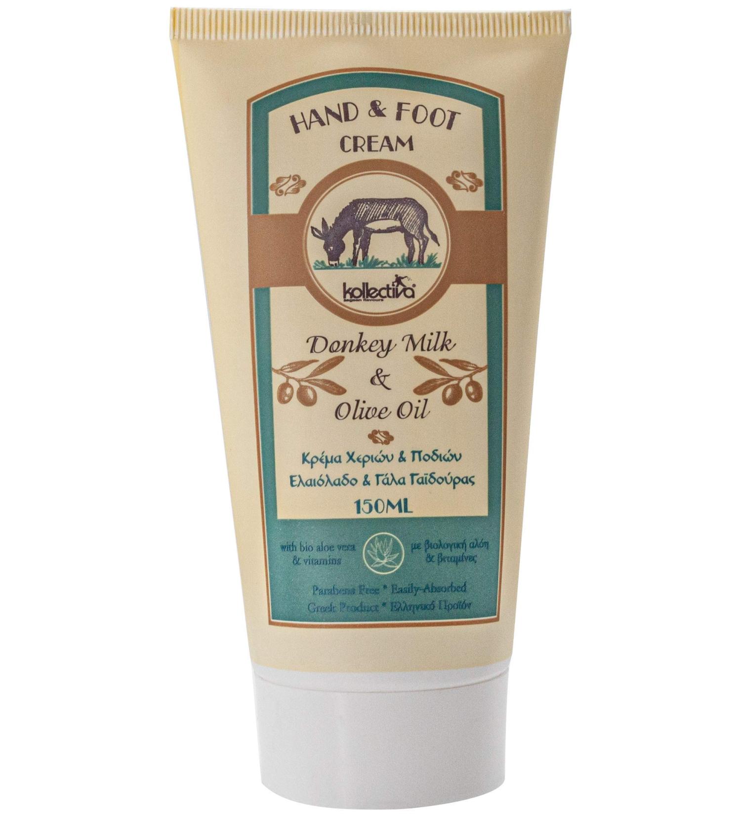 Donkey milk hand and foot cream with olive oil and aloe vera 150ml