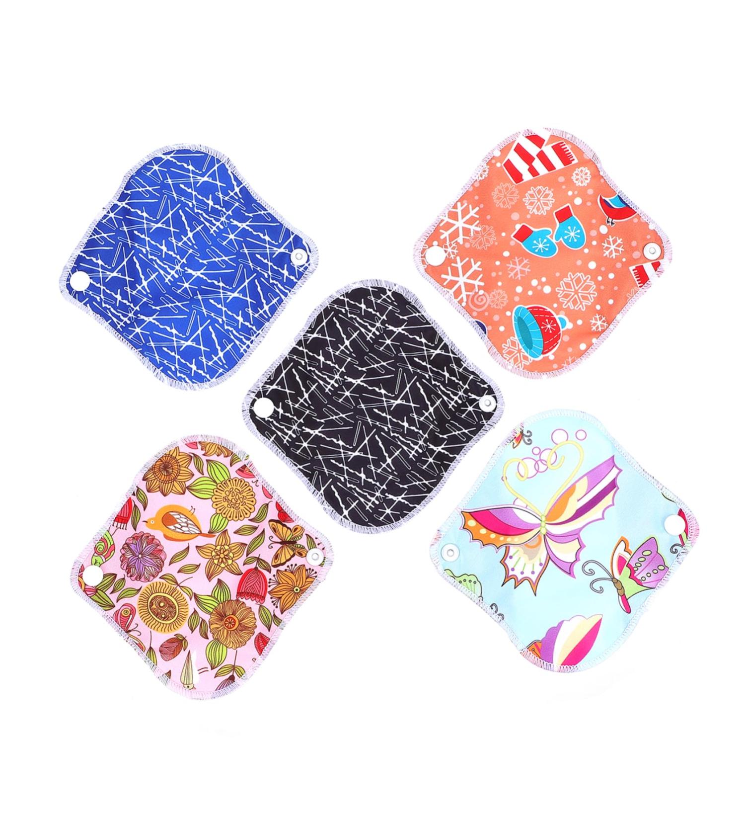 Organic Washable Napkin Panty Liners for Women - 5Pcs Kit - Buy Online on GoSupps.com