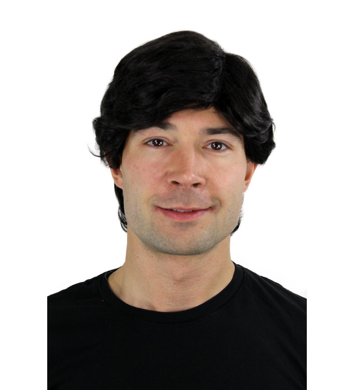 WIG ME UP GFW355A-2 Men's Black Short Hair Wig - Stylish Straight Parting for All Occasions - Buy Online on GoSupps.com