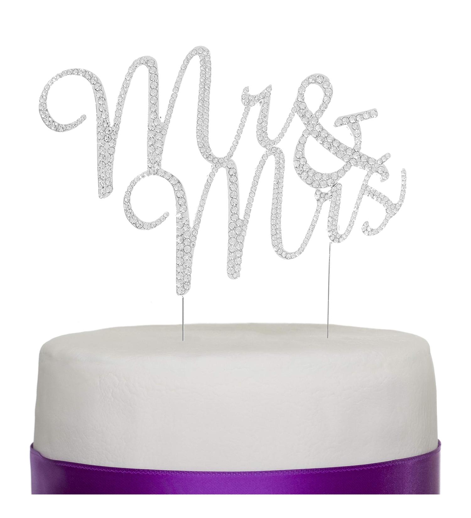 Ella Celebration Mrs Wedding Toppers Monogram Letters Decorations for Cakes (silver) Steel - Buy Online on GoSupps.com