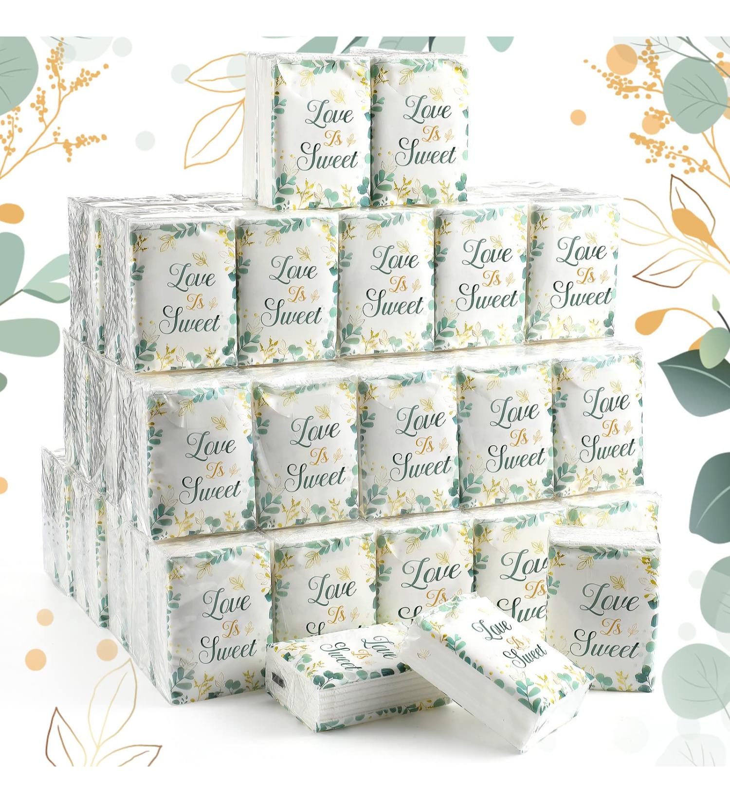 100 Pack Wedding Facial Tissues Love is Sweet Individual Pocket Tissue Travel Tissue Items for Wedding Welcome Bag Stuffers 3 Ply Tissues for Guest Graduation Ceremony 8 Sheets Each 2 x 2.8 Inch - Buy Online on GoSupps.com