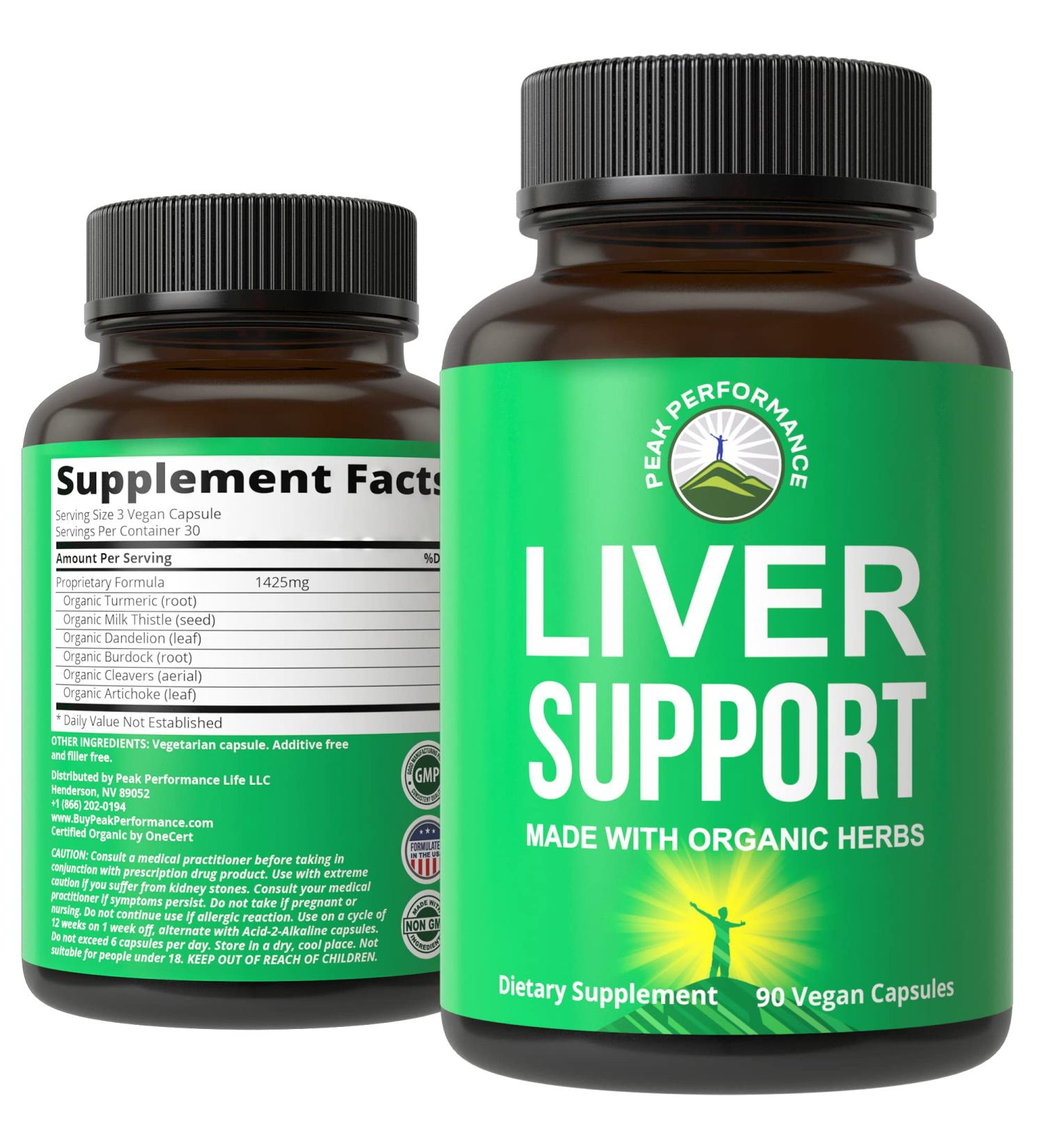 Organic Liver Cleanse Detox Supplement with Milk Thistle & Artichoke - Vegan 6-in-1 Herbal Complex for Men and Women - Buy Online on GoSupps.com